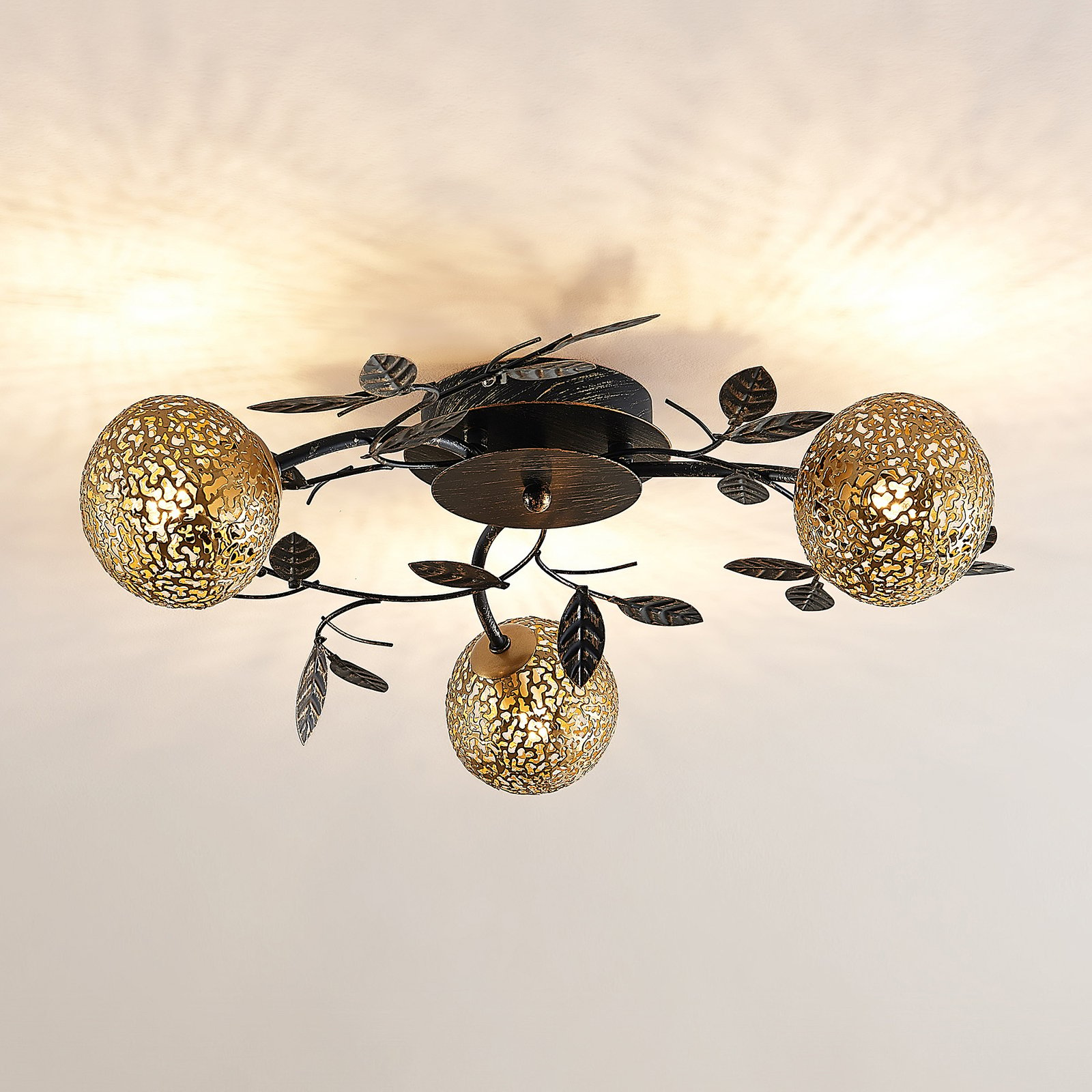 Lucande Evory plafondlamp, rond, 3-lamps