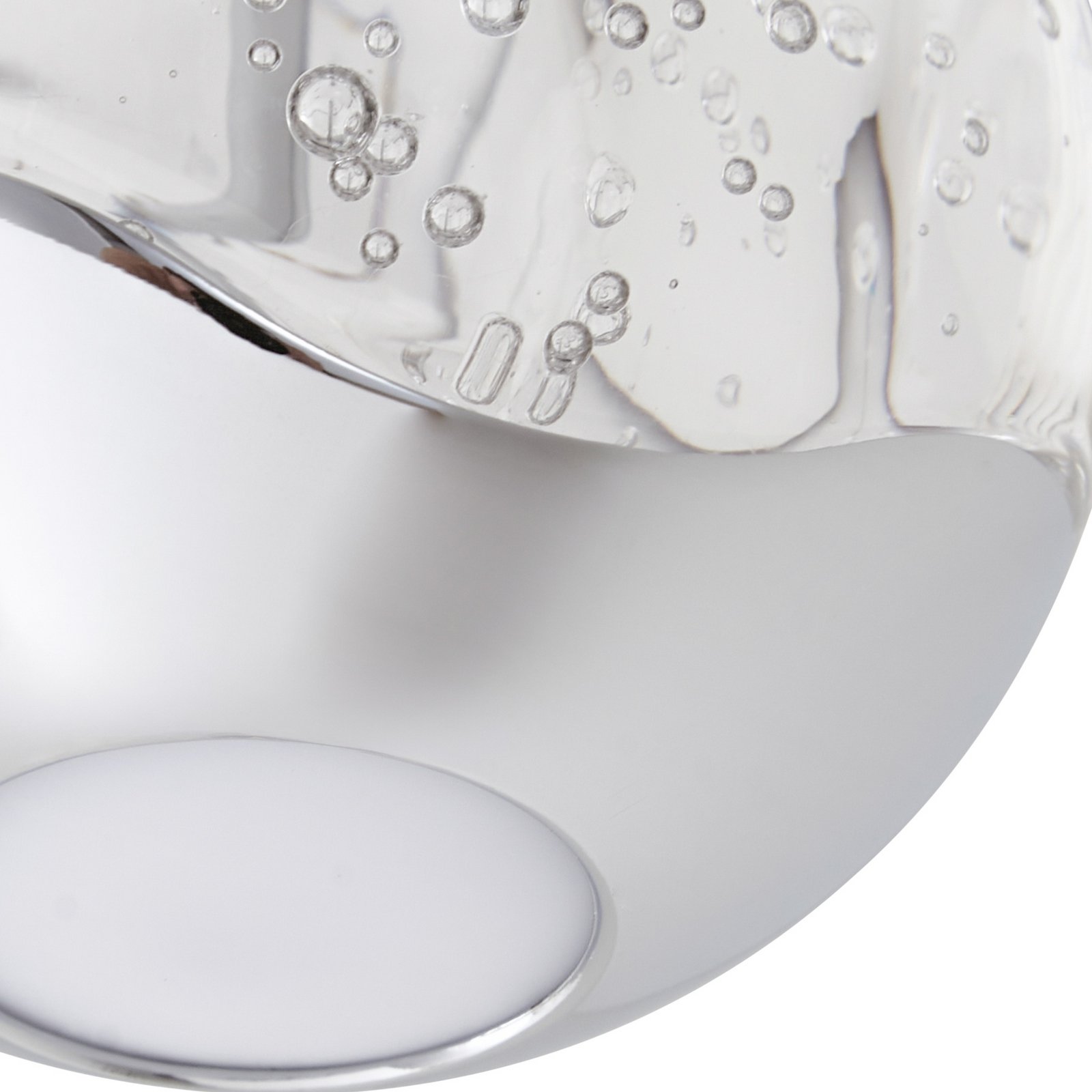 Lucande LED hanging light Hayley, Ø 9 cm, chrome-coloured, glass