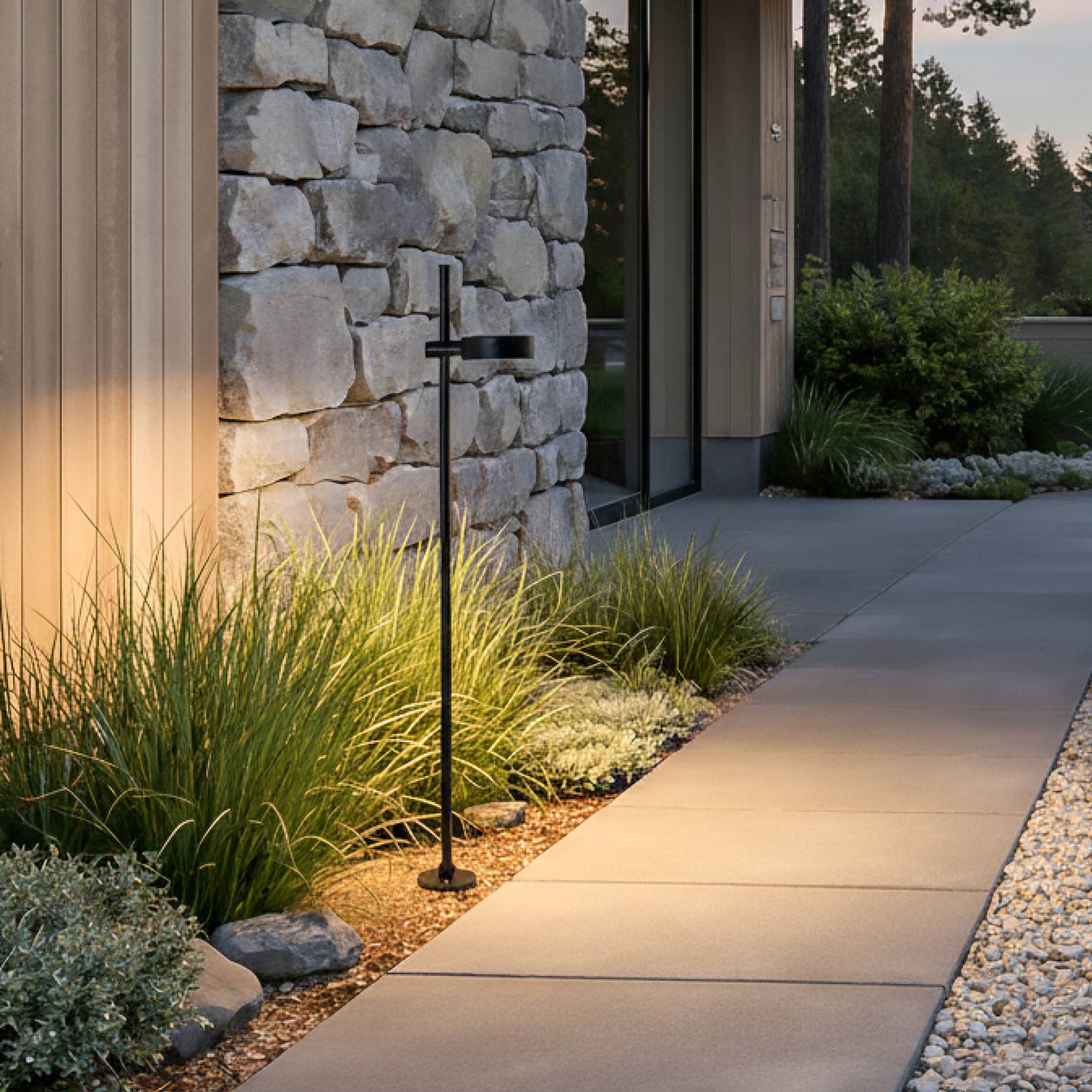 Euluna Luminaire pour socle LED Tessa, noir, aluminium, hauteur 100 cm