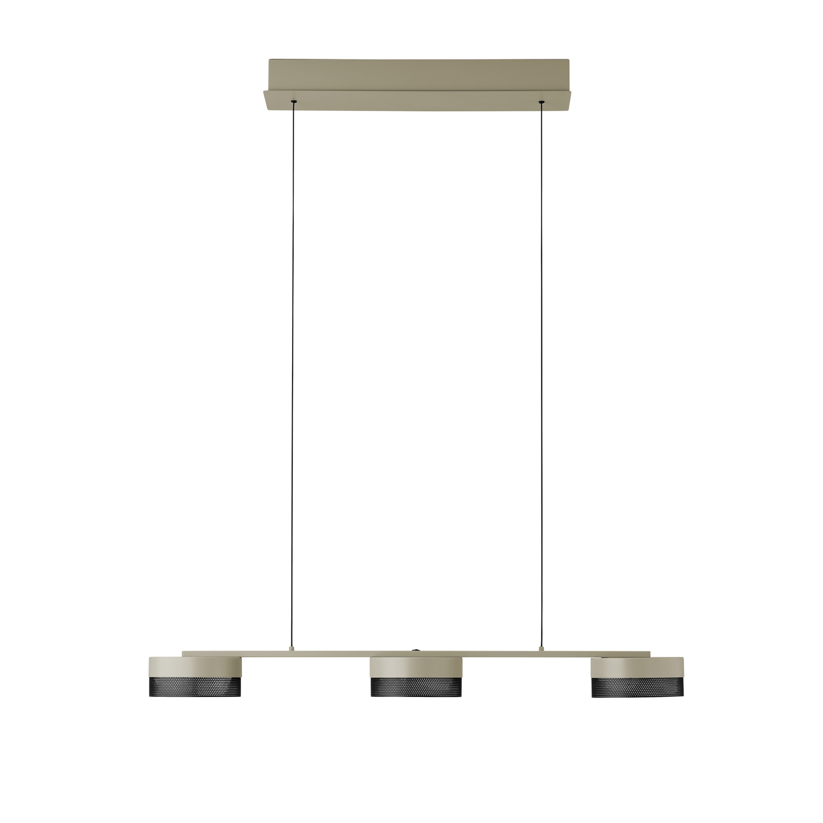 LED hanglamp Mesh 3-lamps dimmer, zand/zwart