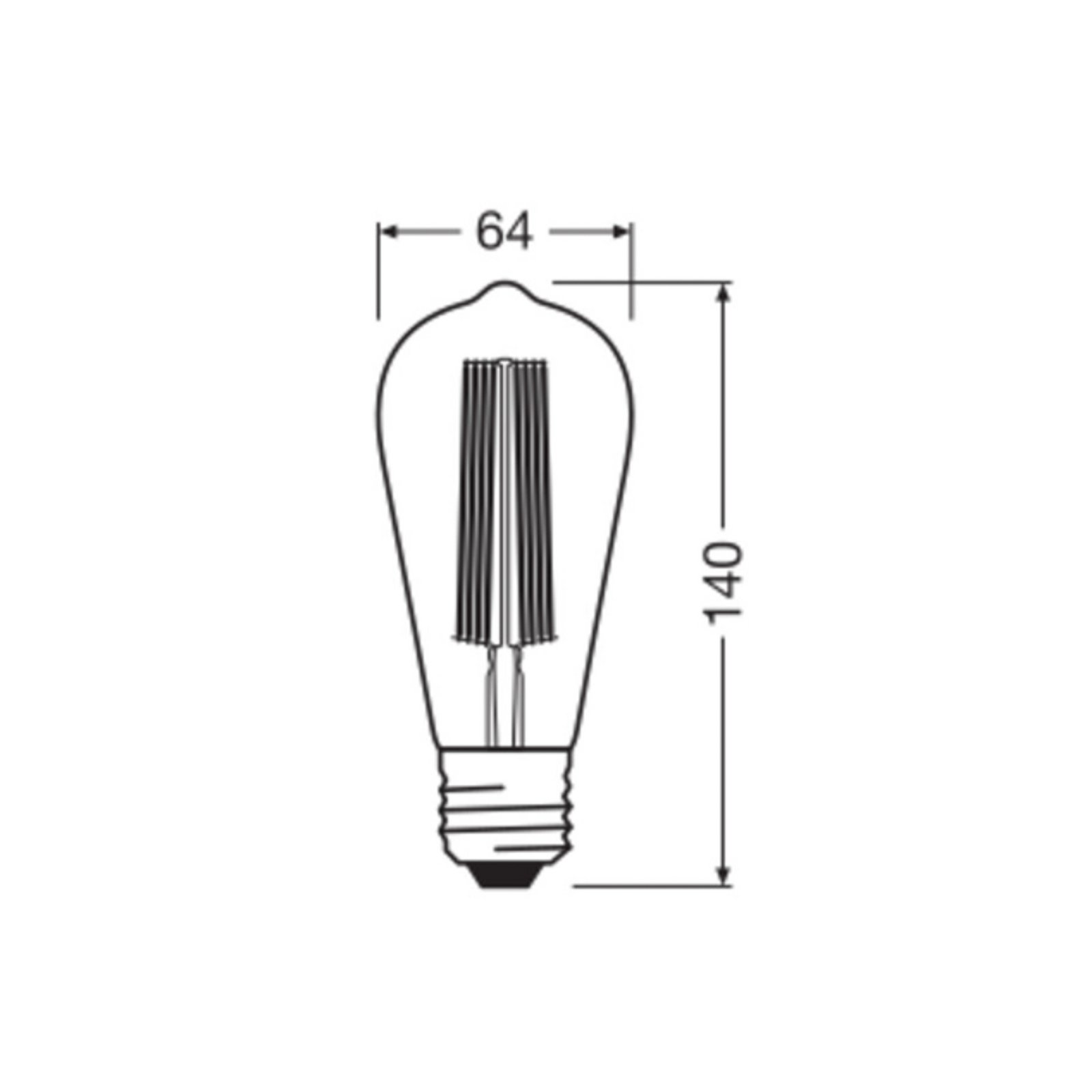 OSRAM LED Vintage 1906 Edison, zlata, E27, 5,8 W, 822, dim.