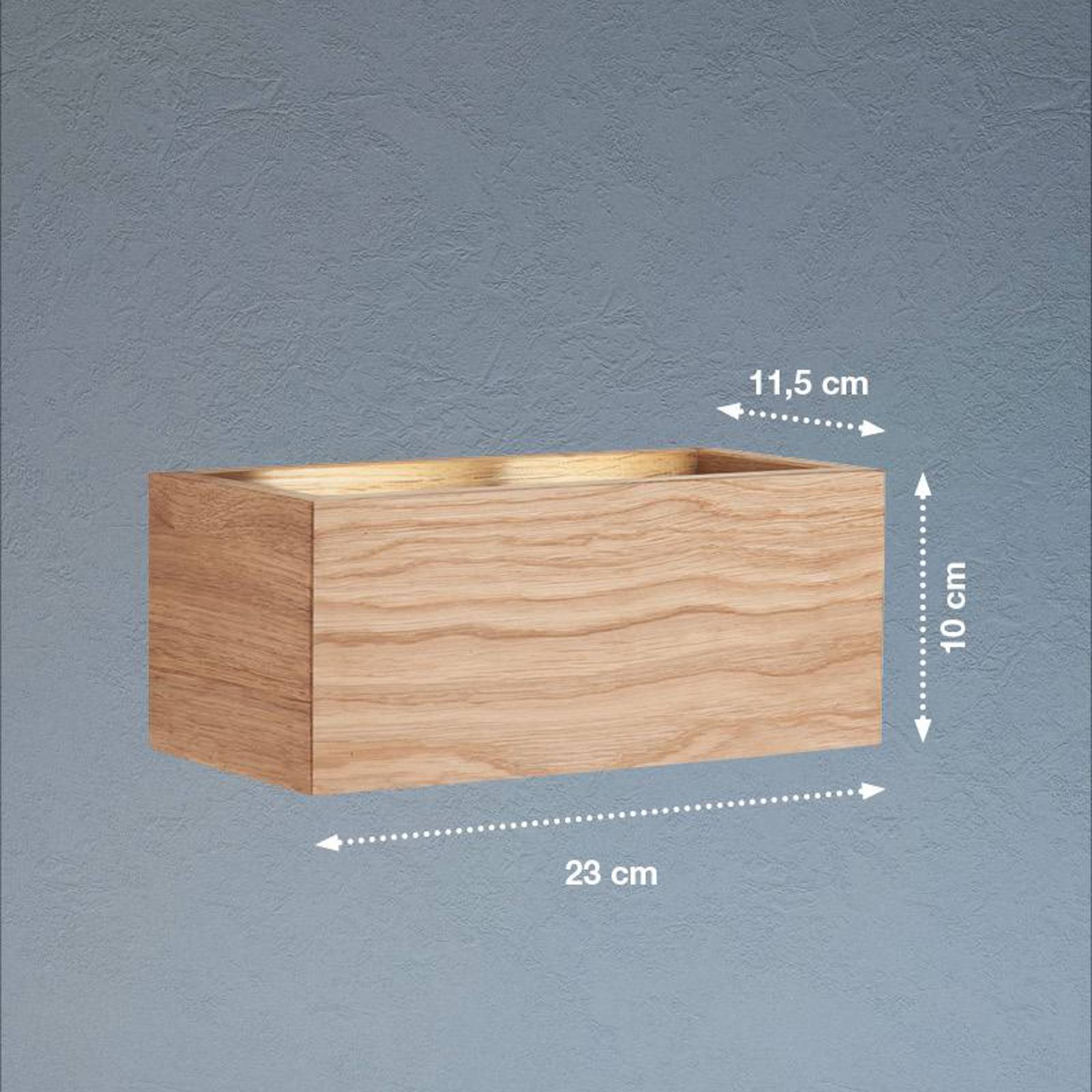 LED-Wandlampe Shine-Wood, Eiche/schwarz, Breite 23 cm, Holz günstig online kaufen