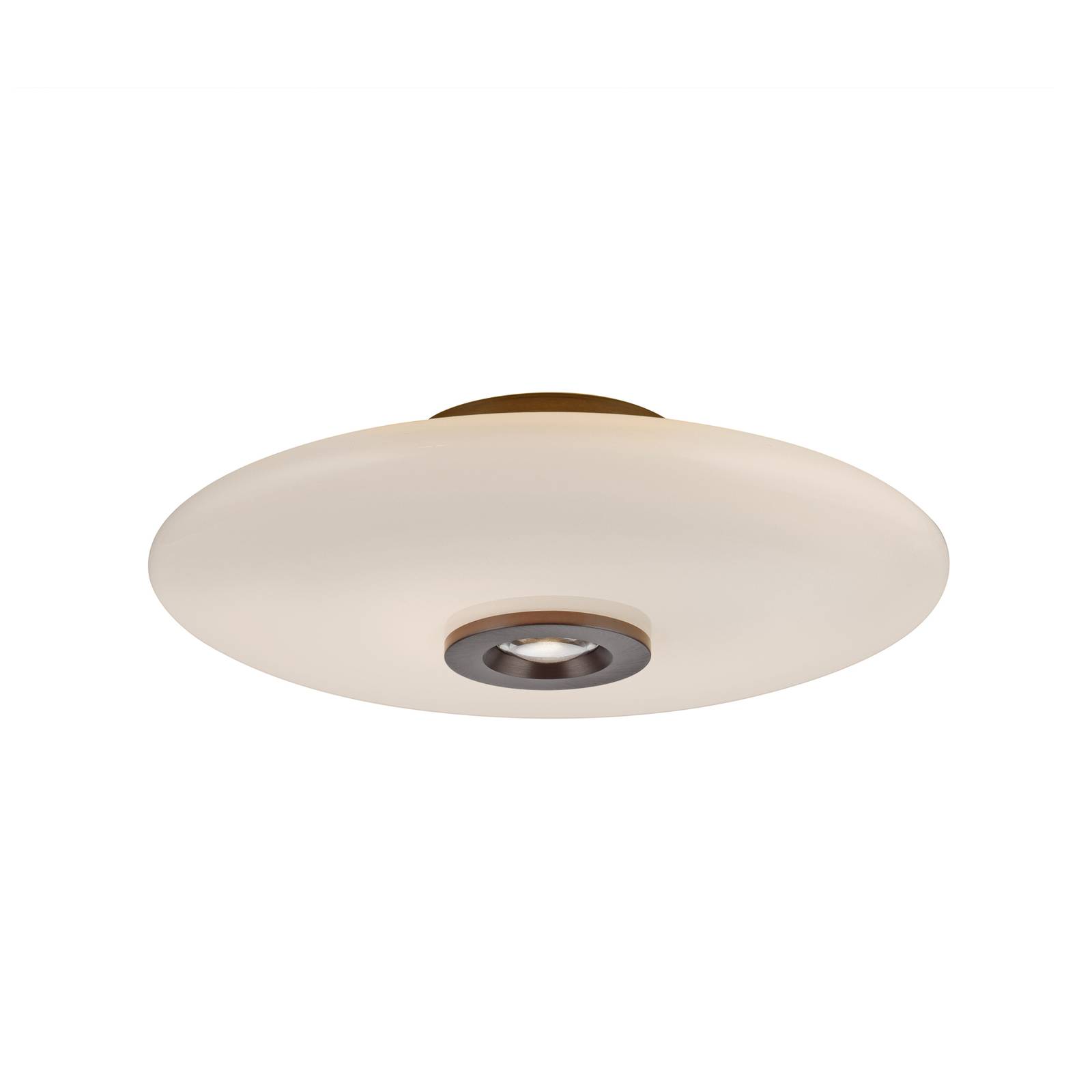 PURE LED-Deckenlampe Vitrum braun opal Glas Aluminium Ø 45cm
