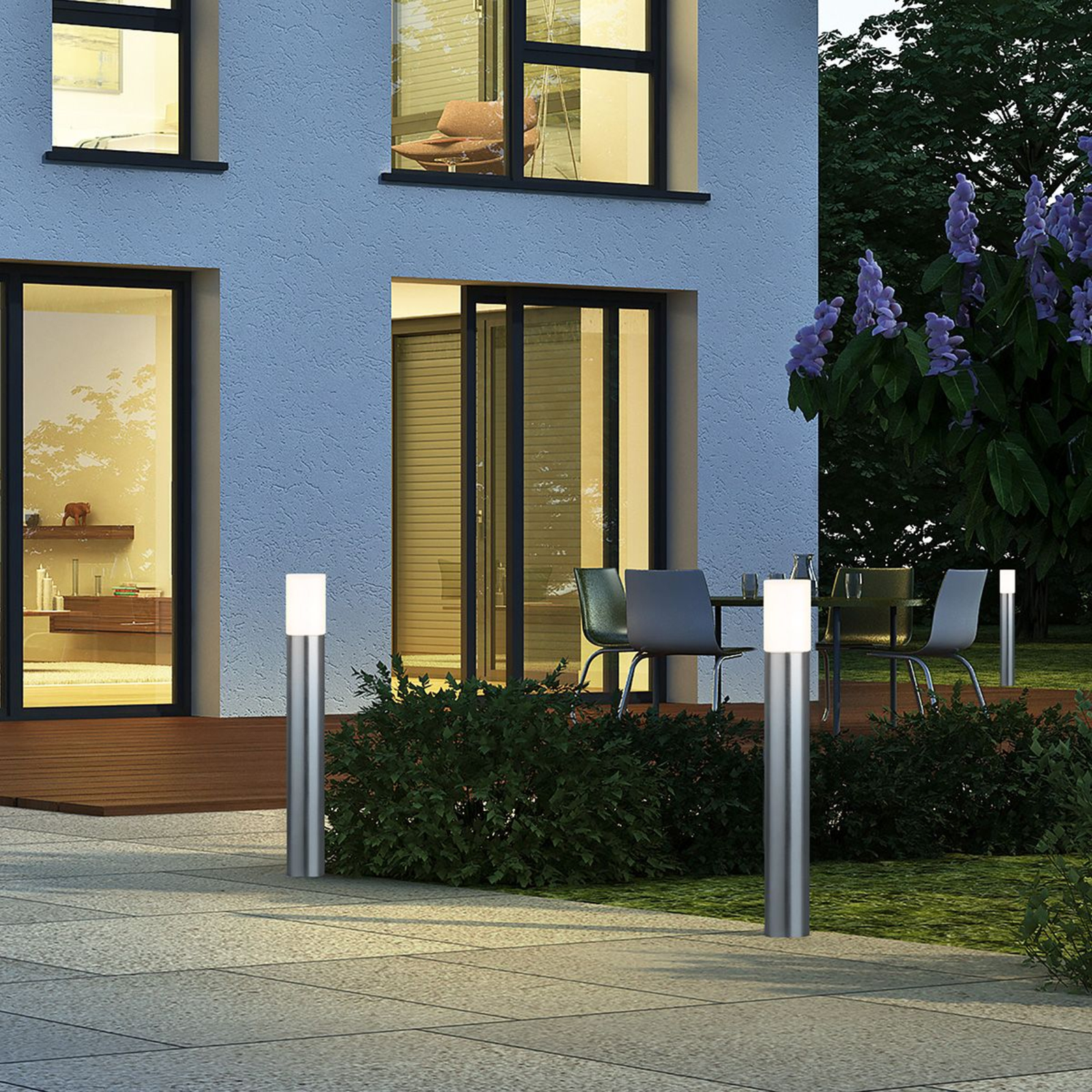 LCD 5101 path light, stainless steel, stainless steel, glass, E27, 100 W, energy efficiency: A++, H: 80 cm