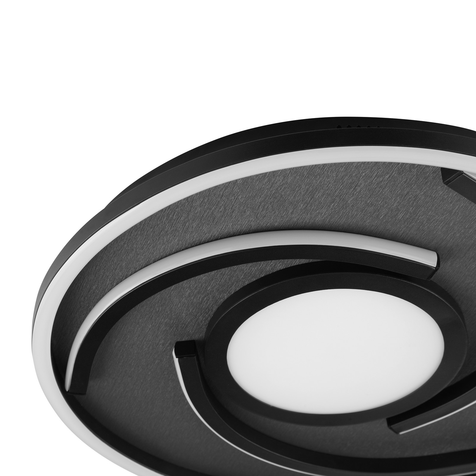 Brilliant Plafonieră LED Hardy Ø 35 cm negru mat metal/țesătură - Camera de zi / sufragerie - Modern - Țesătură / Textil