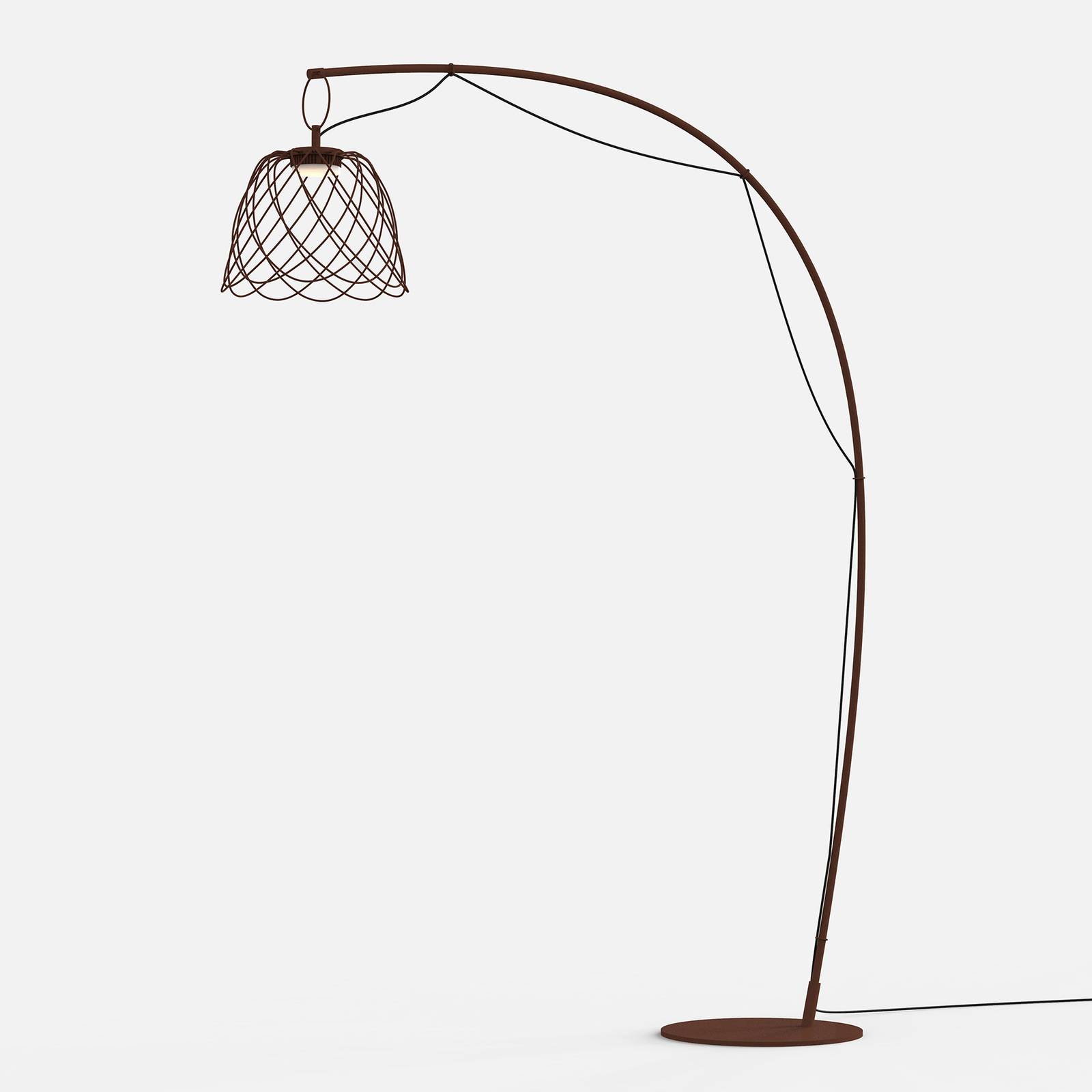 LED-Stehleuchte Nefer, IP44, mit Zuleitung, corten