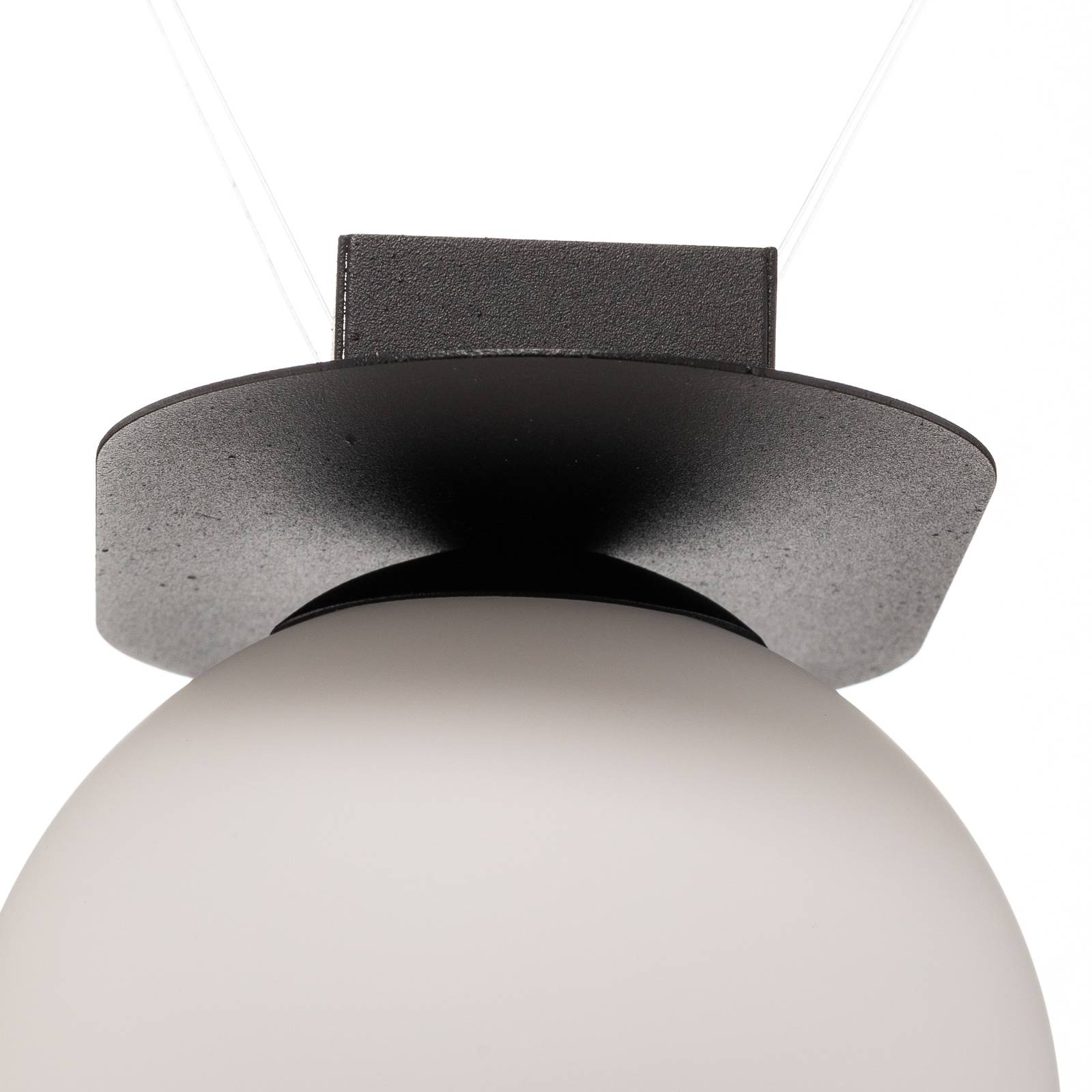 Lampa sufitowa Plaza, czarna/opalowa, 1-punktowa