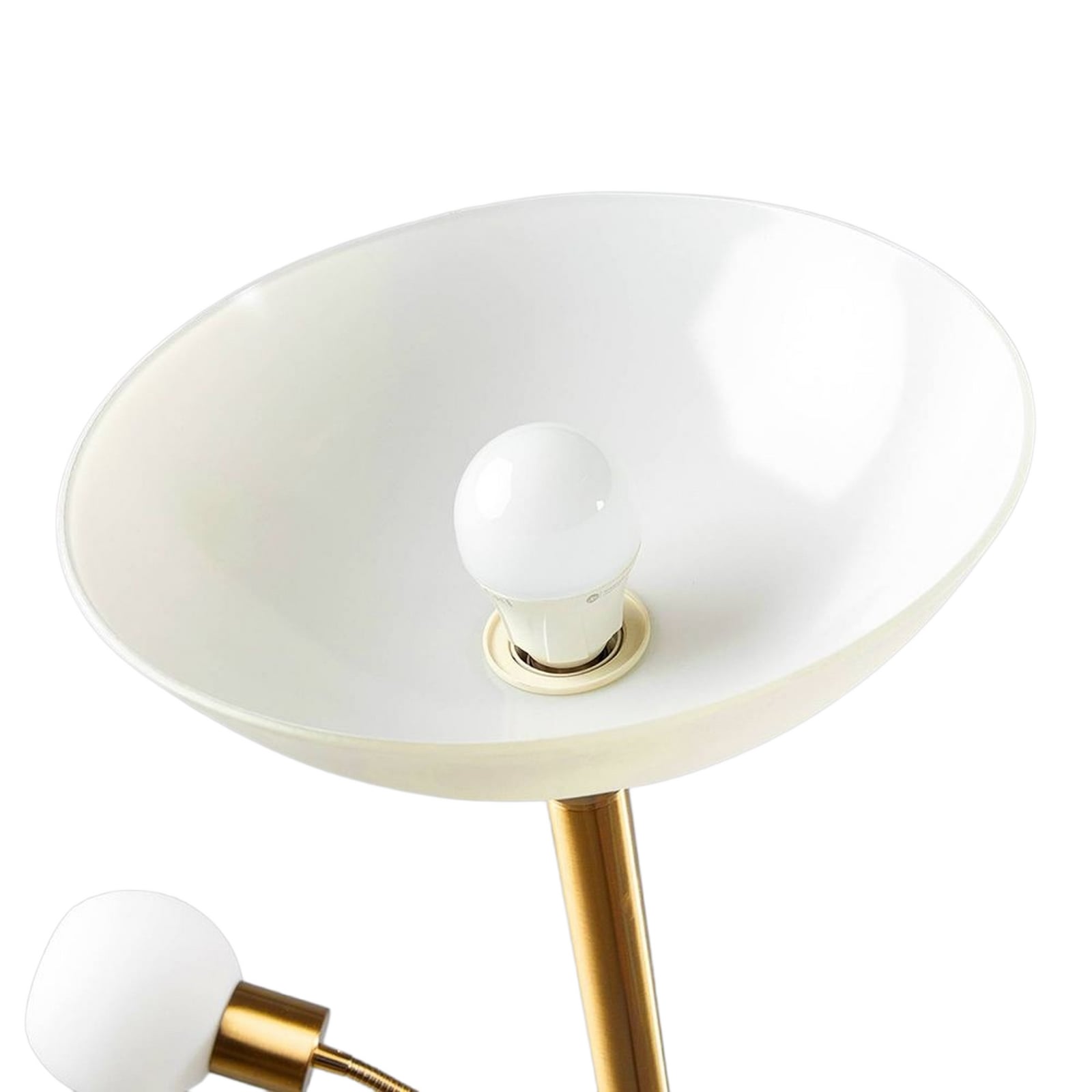 Lindby golvlampa Elaina, läslampa, mässing, 183 cm, E27