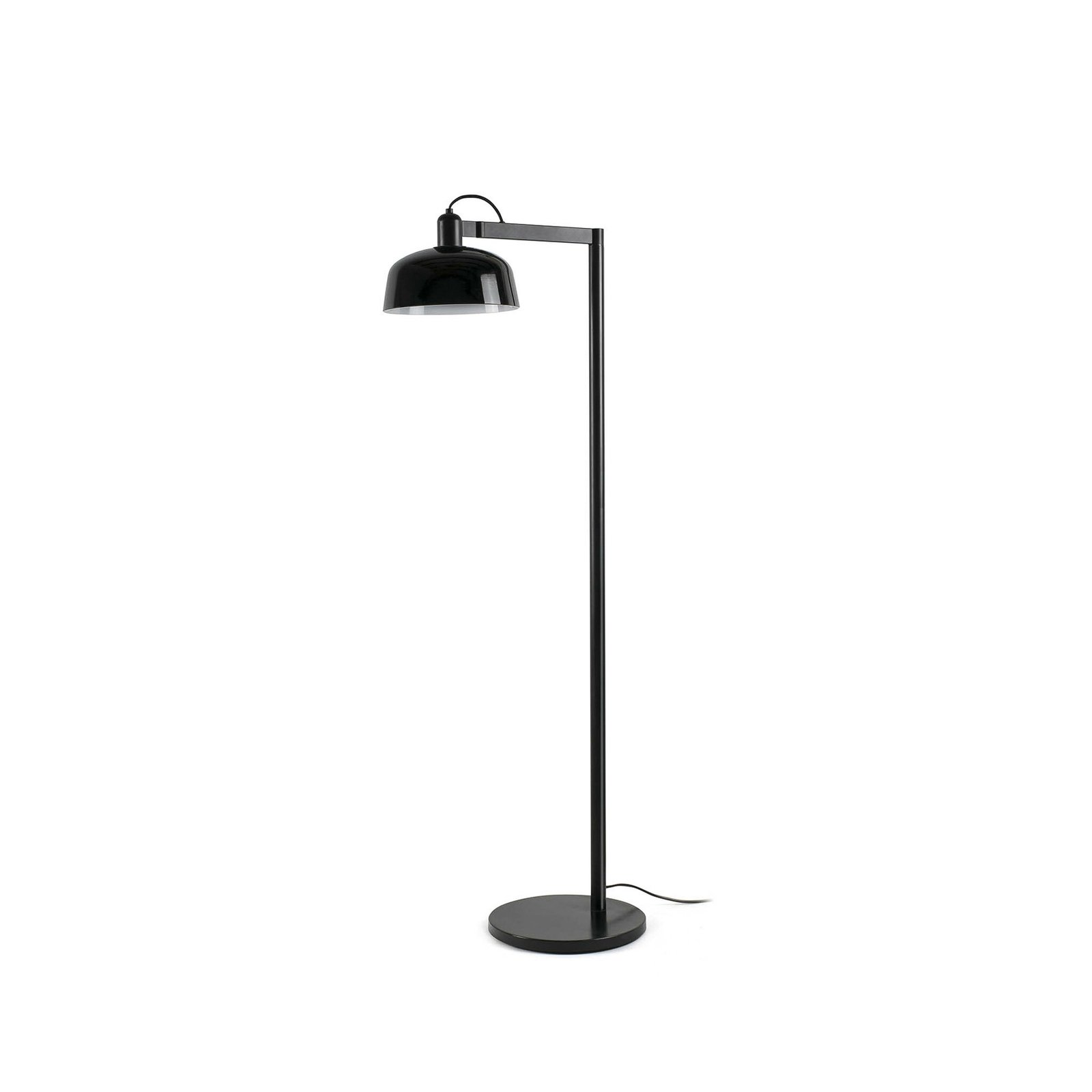 Lampadaire Tatawin, noir, acier/verre, hauteur 148 cm