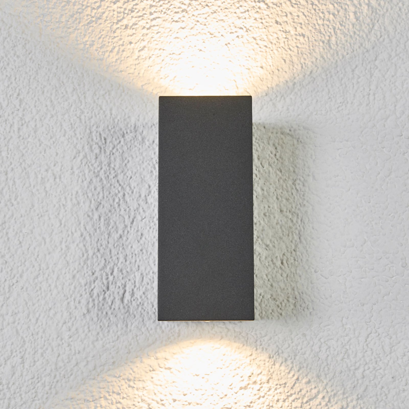 Lucande kültéri fali lámpa Xava, 4 darabos szett, fel/le, grafitszürke