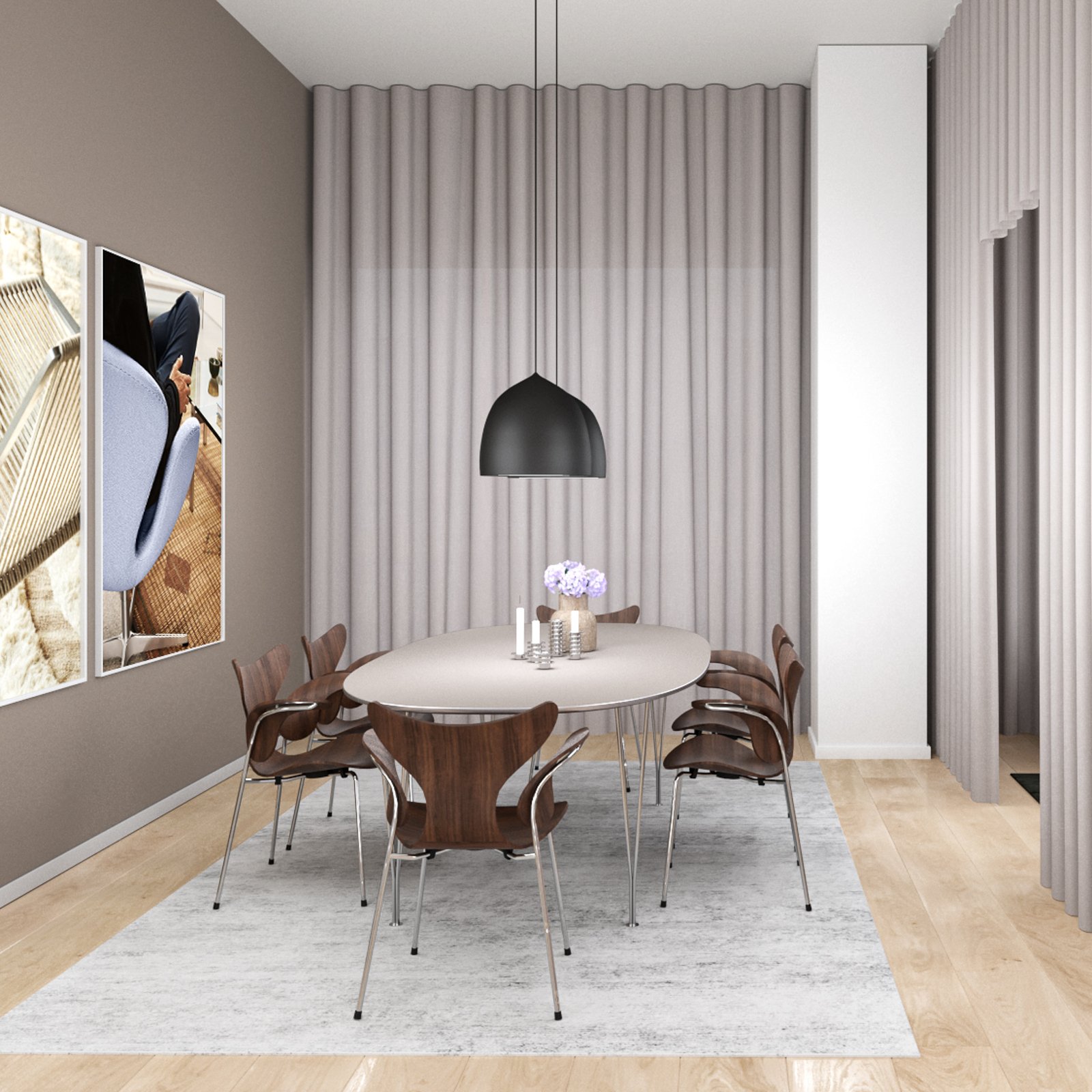 Suspence P2 Pendel Matt Svart - Fritz Hansen