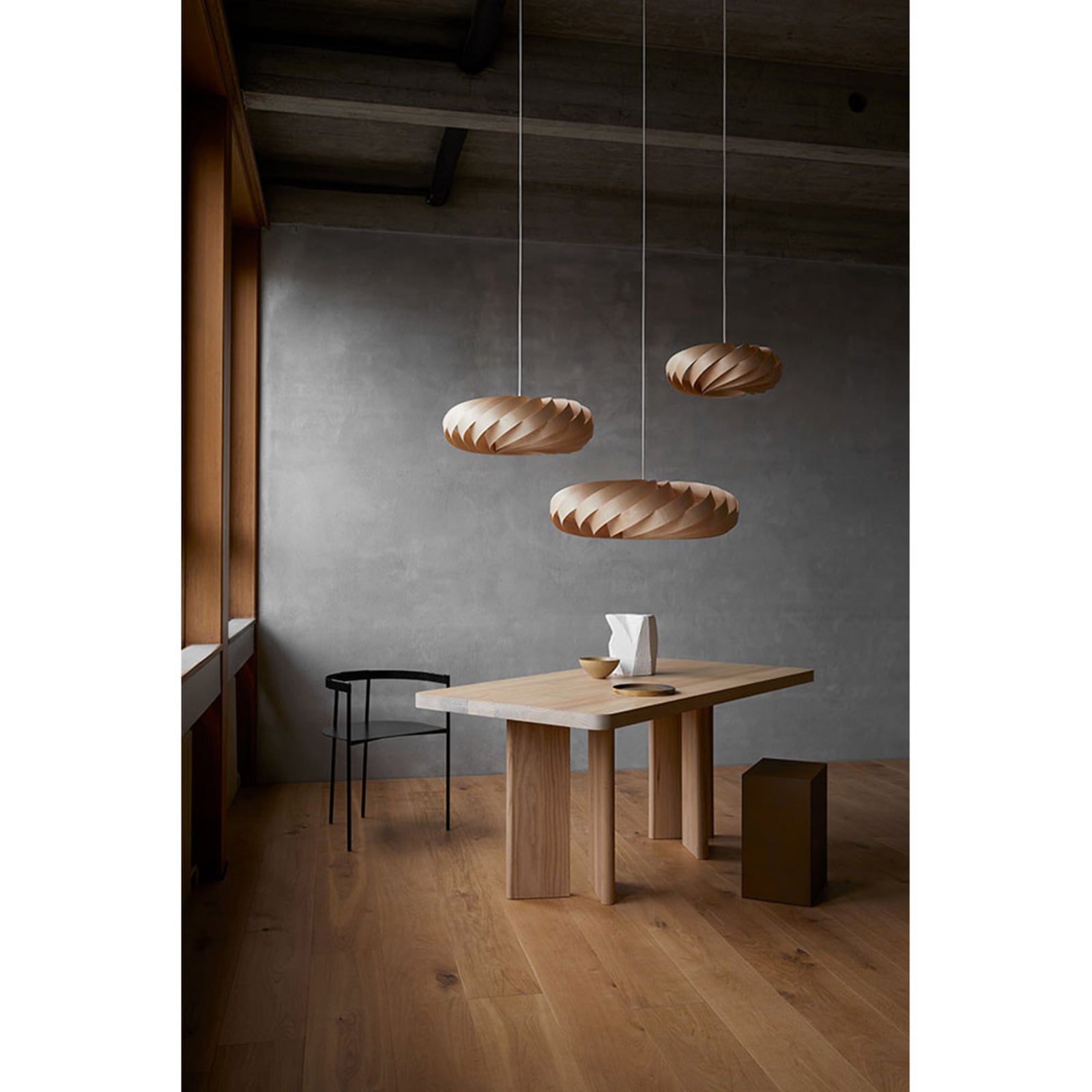Lampada a sospensione Tom Rossau TR5, Ø 40 cm, colore naturale, legno di betulla