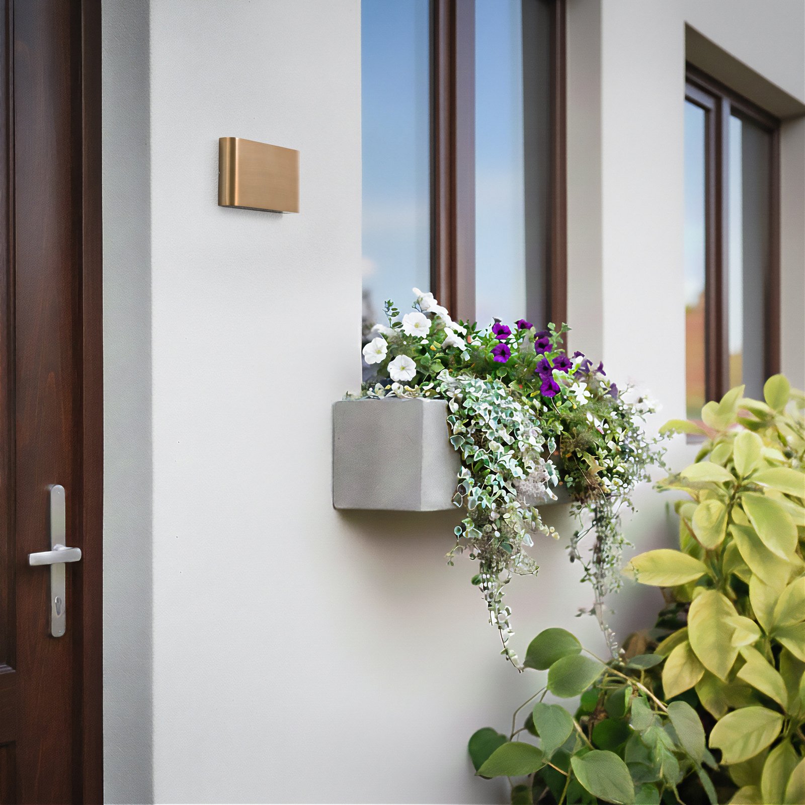 LED wandlamp Semi M, aluminium, goud, lengte 17,5 cm