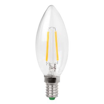 LED žárovka-svíčka E14 3W Filament čirá teplá bílá