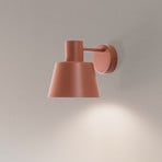 Dunka wall light, brick red, 1-bulb, steel, height 17 cm