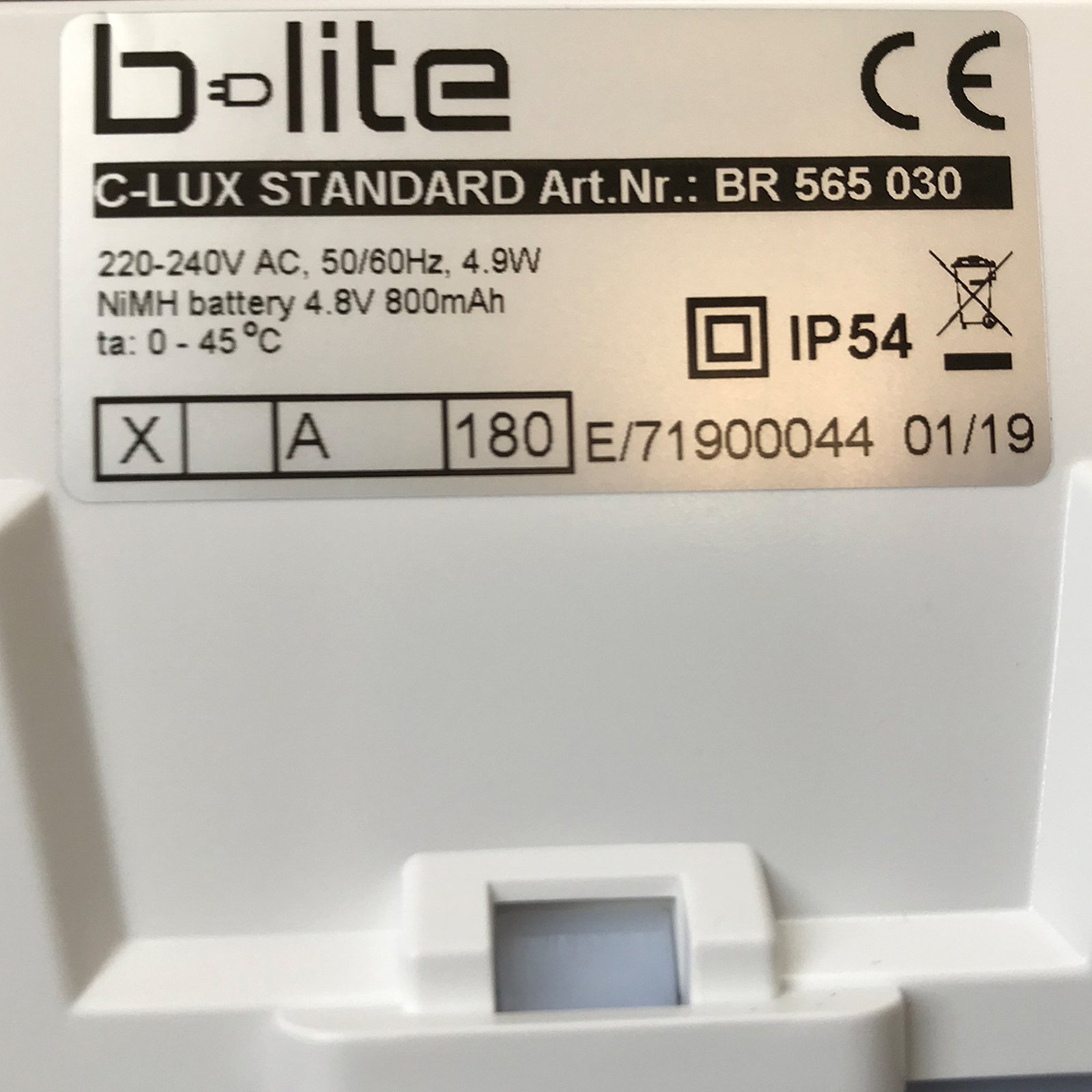 LED noodlamp C-Lux Standard, centrale toevoer