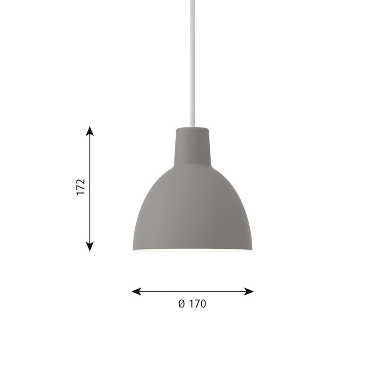 Toldbod 170 Lustră Pendul Light Grey - Louis Poulsen