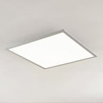 Prios LED panel Gelora, angular, 4,000 K, silver, aluminium