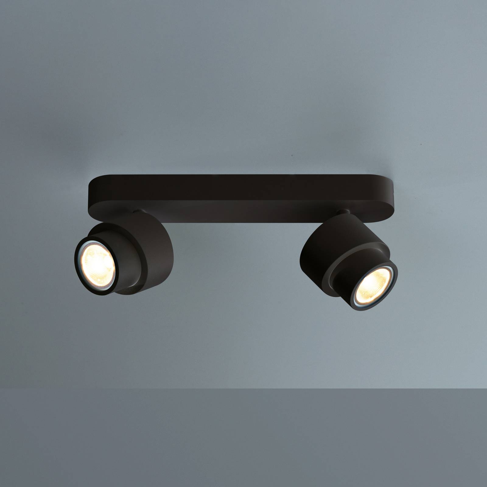 LED-Spot BRUSH, schwarz, 30 cm, 2-flg., Metall, dim, 2.700 K günstig online kaufen