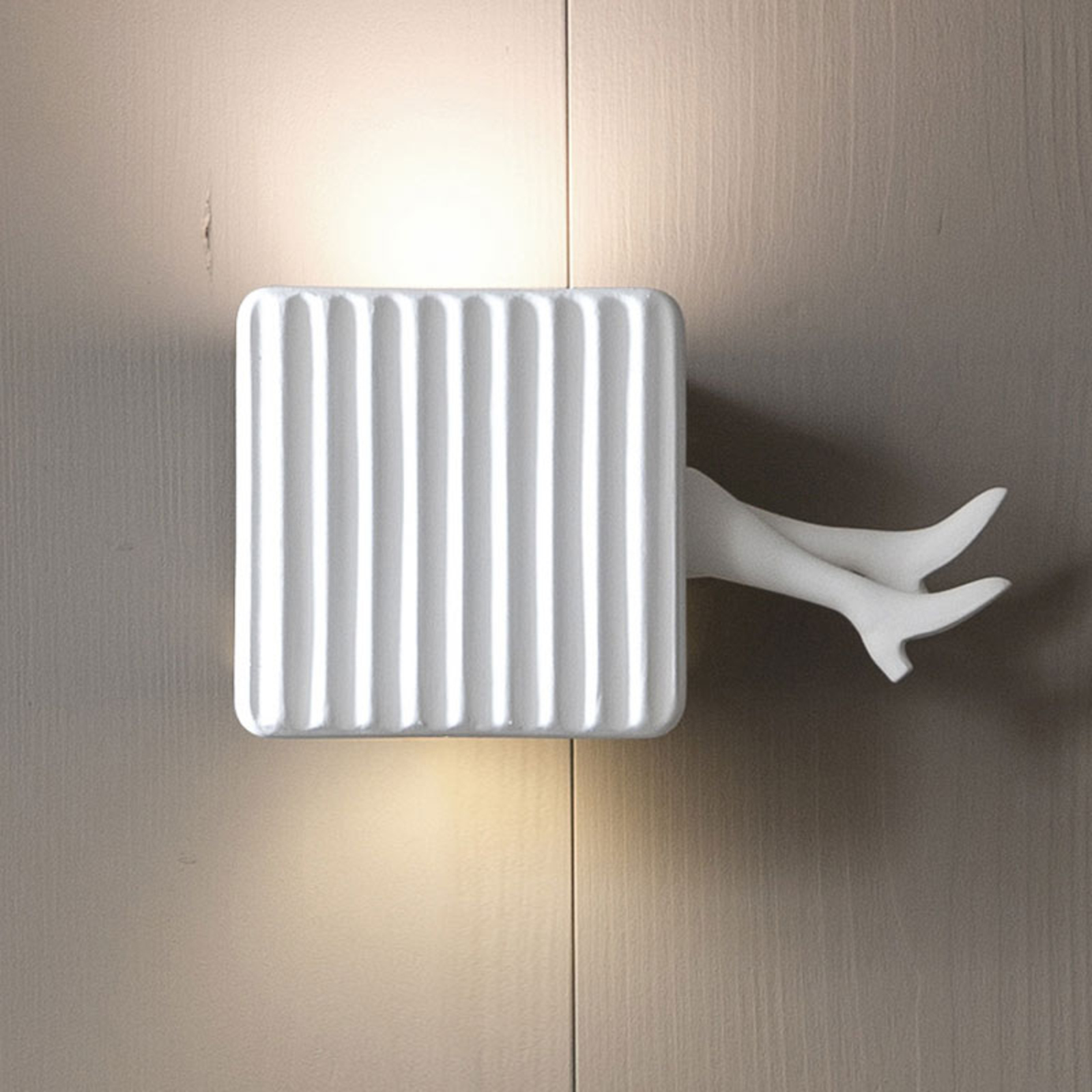 Karman Binarell - designer wall light, feet, for Living / Dining Room, ceramic, 9.75 W, energy efficiency: A+, W: 23 cm, H: 13 cm