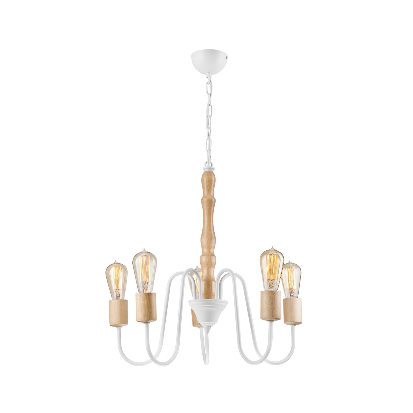 Envostar Joiy chandelier, 5-bulb, white