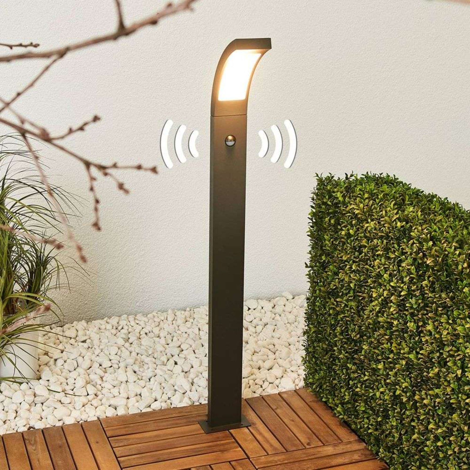 Juvia LED Kerti Lámpa H100 Érzékelővel Graphite - Lucande