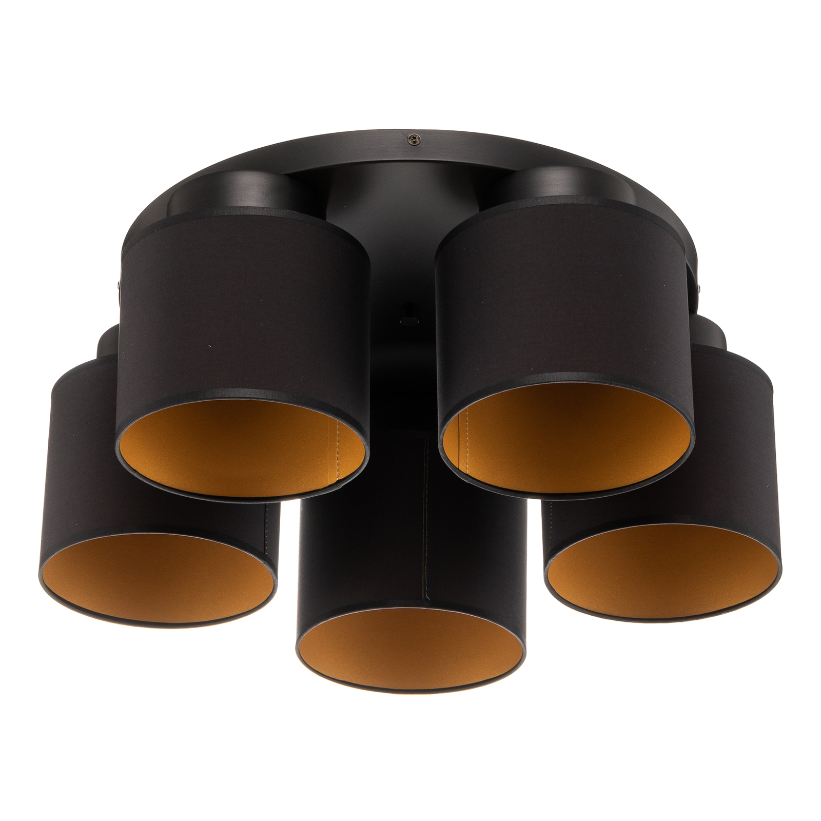 Plafondlamp Soho cilindrisch 5-lamps zwart/goud