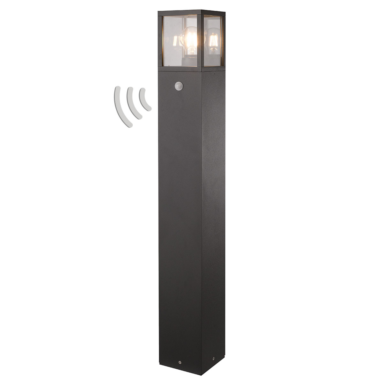 Klemens High Candeeiro de Jardim Exterior IP54 com Sensor Graphite - Lucande