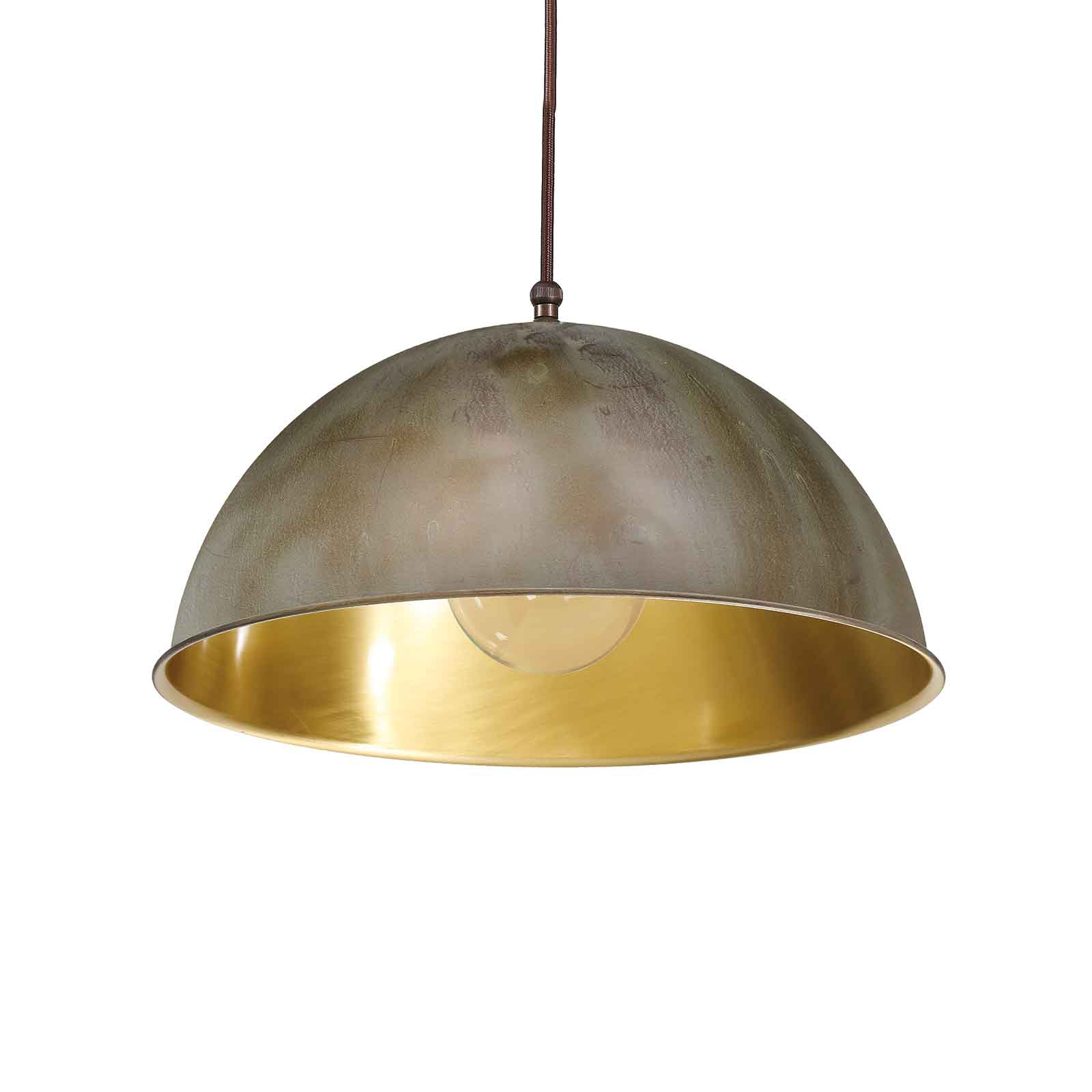 Circle hanging light, gold/antique brass, Ø 25 cm