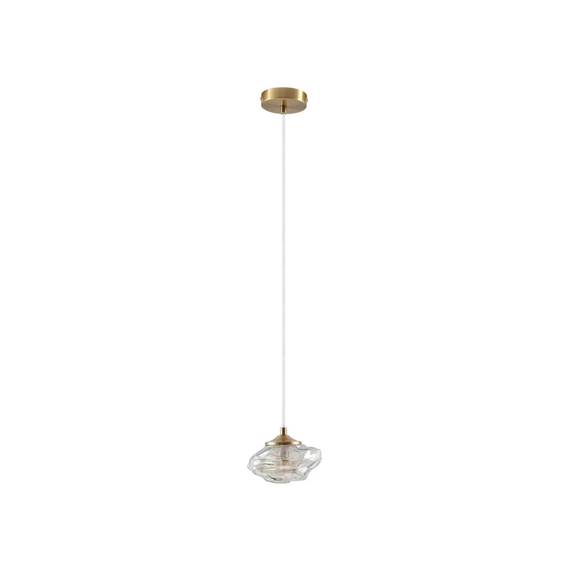 Lindby – Piatra Pendelleuchte Bernstein/Messing