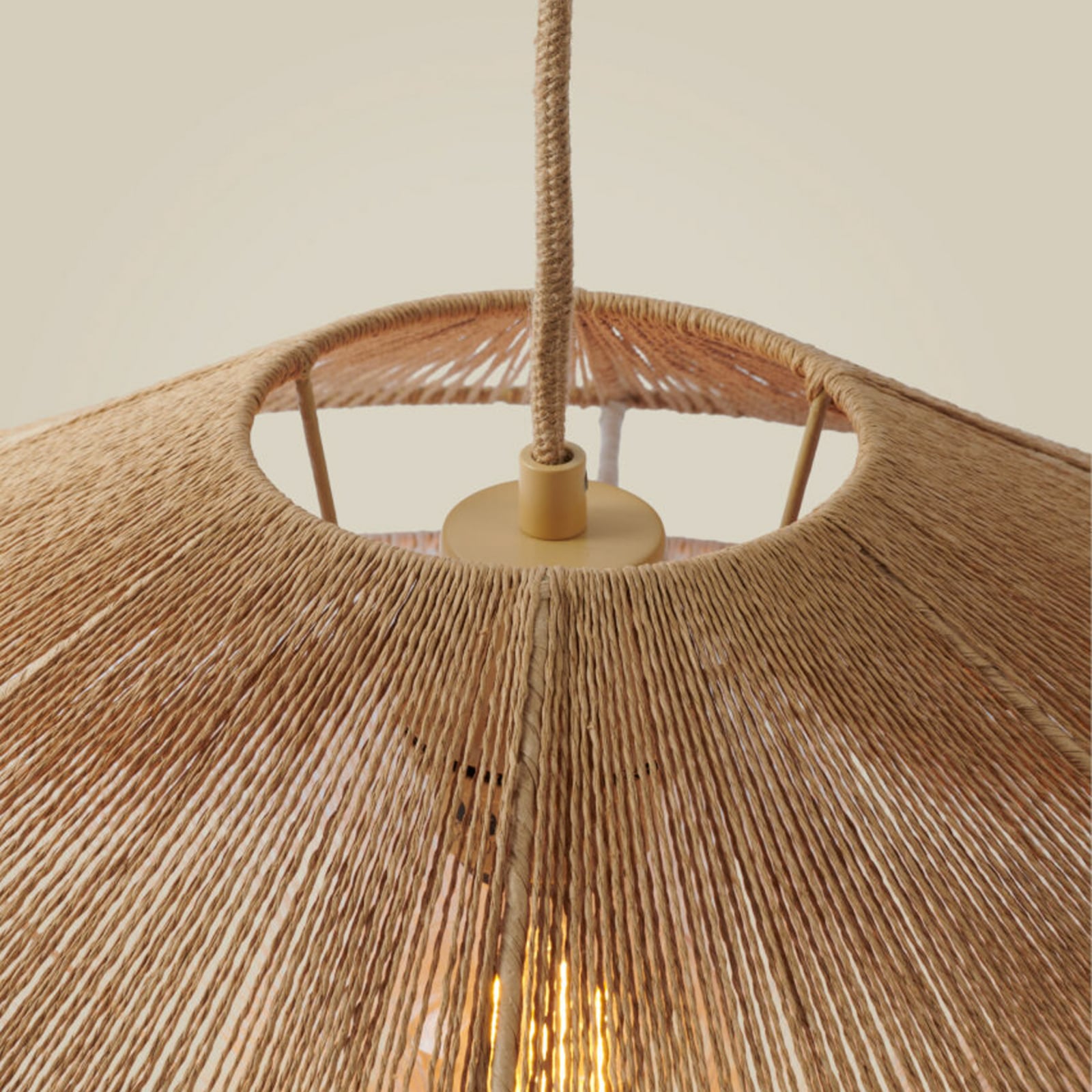 GOOD & MOJO Hängelampe Lumbini, Ø50 cm, natur, Papierseil