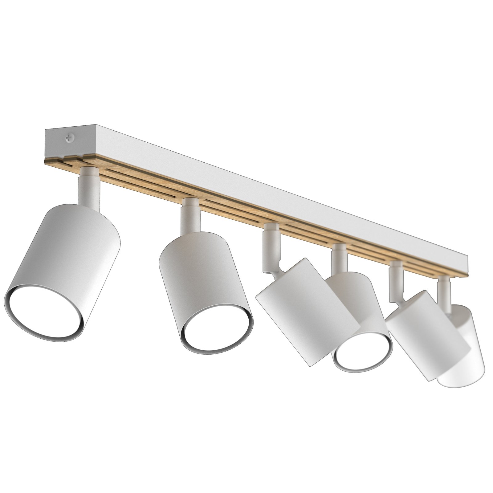 Envostar Tino spot plafond à 6 lampes blanc/bois