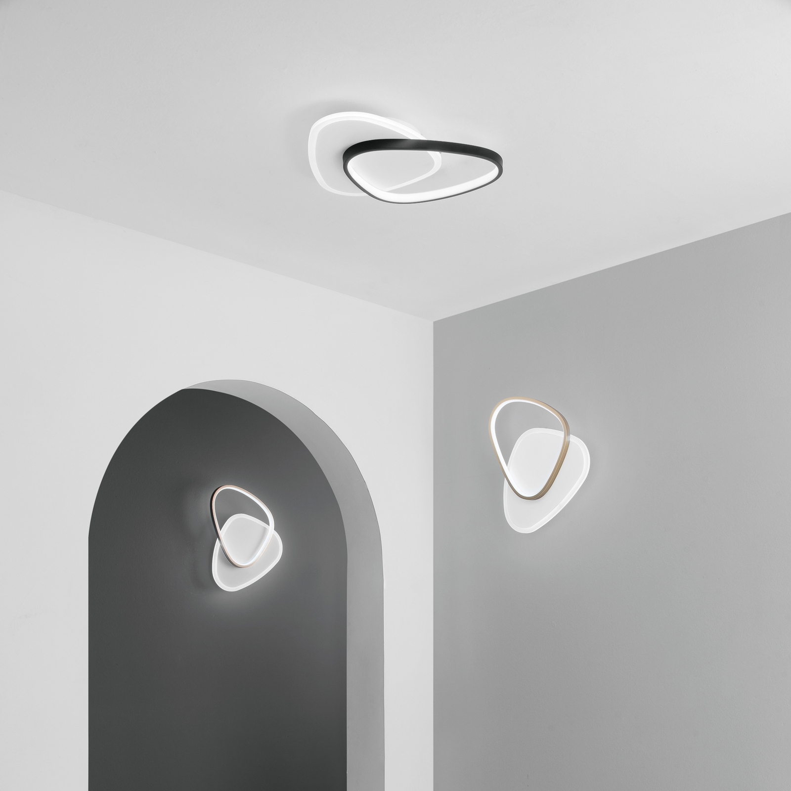 LED fali lámpa Ovest, fekete, 45 cm hosszú, alumínium, CCT