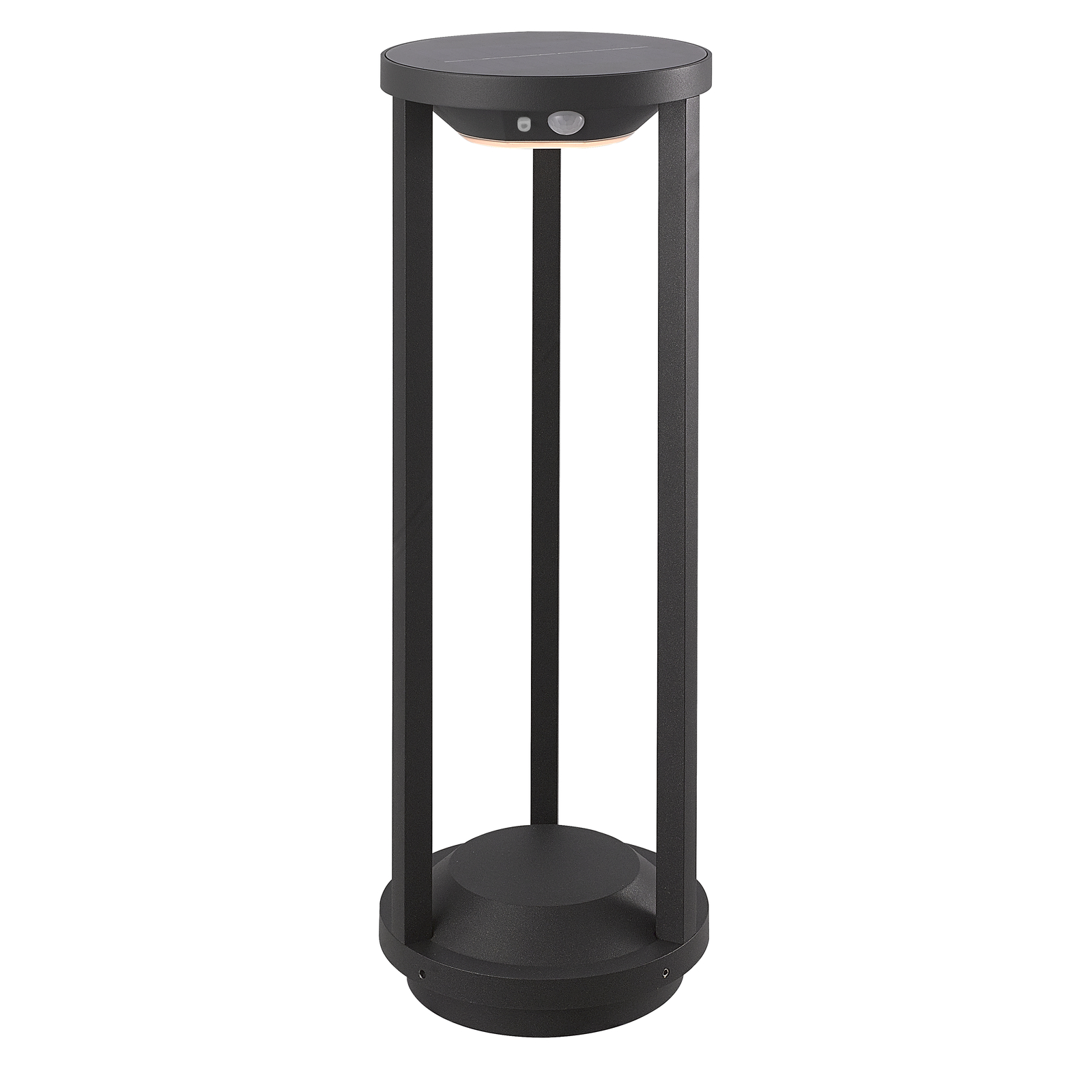 Nilea Round Solar Cell Lamp W/Sensor Black - Lucande