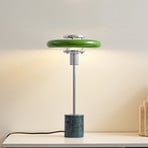 Lindby Tischleuchte Branford, 46 cm, grün, Metall/Marmor