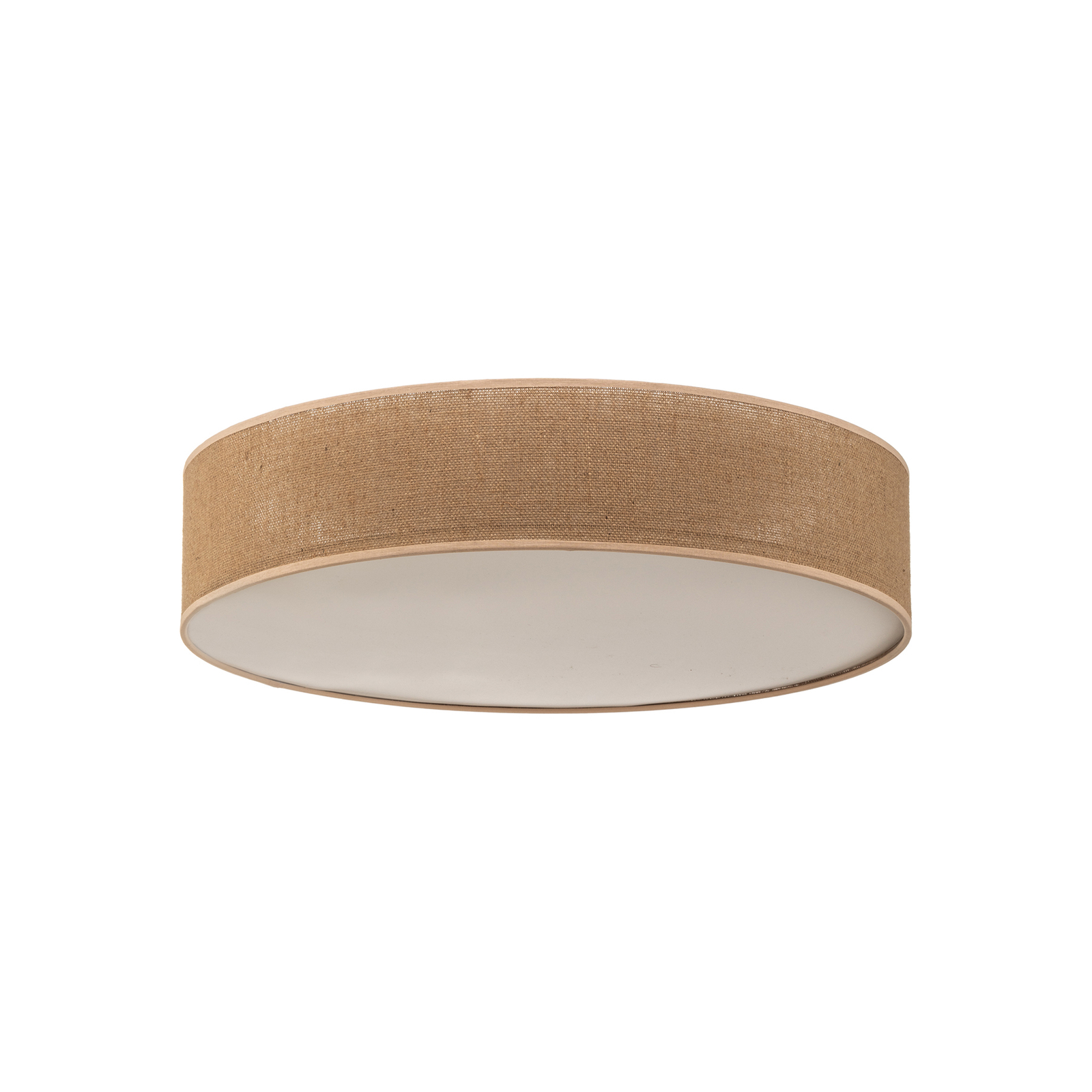Jute ceiling light with a beige lampshade, Ø 58 cm