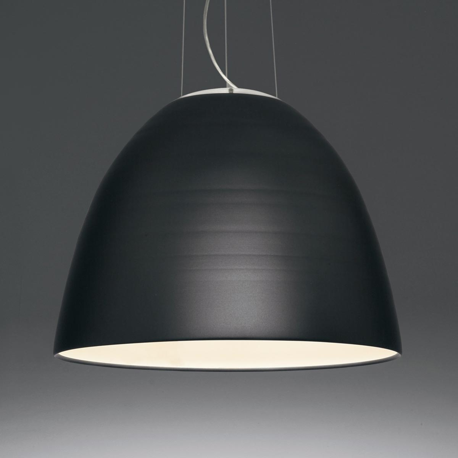 Artemide Nur stylish designer hanging light, for Living / Dining Room, aluminium, glass, E27, 205 W, energy efficiency: A++, H: 43 cm
