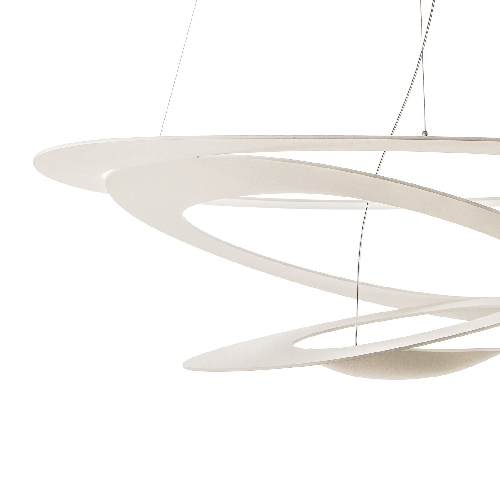 Biała designerska lampa wisząca Pirce, 94x97 cm