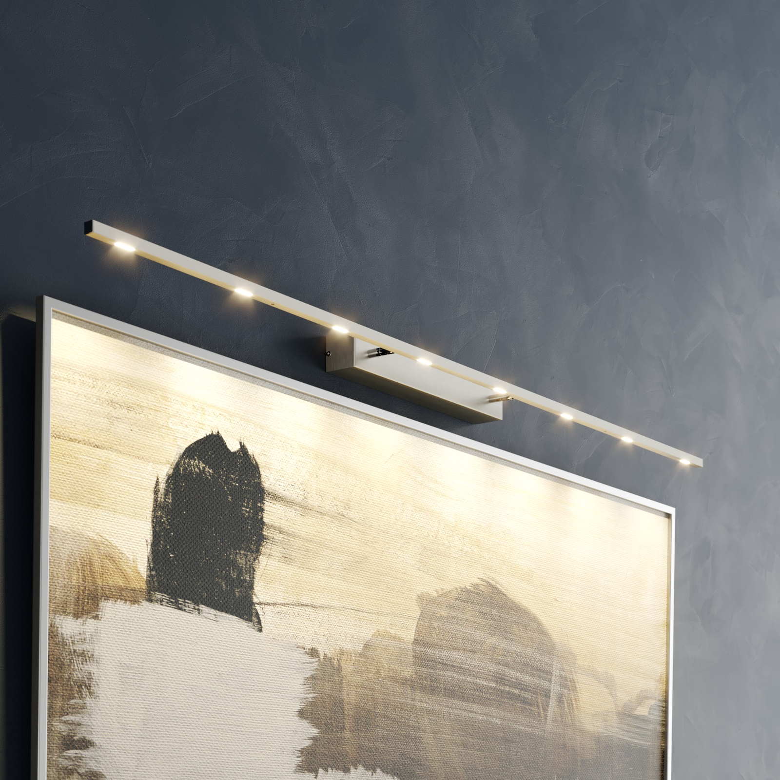 Lampada per quadri Quitani LED Tolu, nichel, larghezza 160 cm