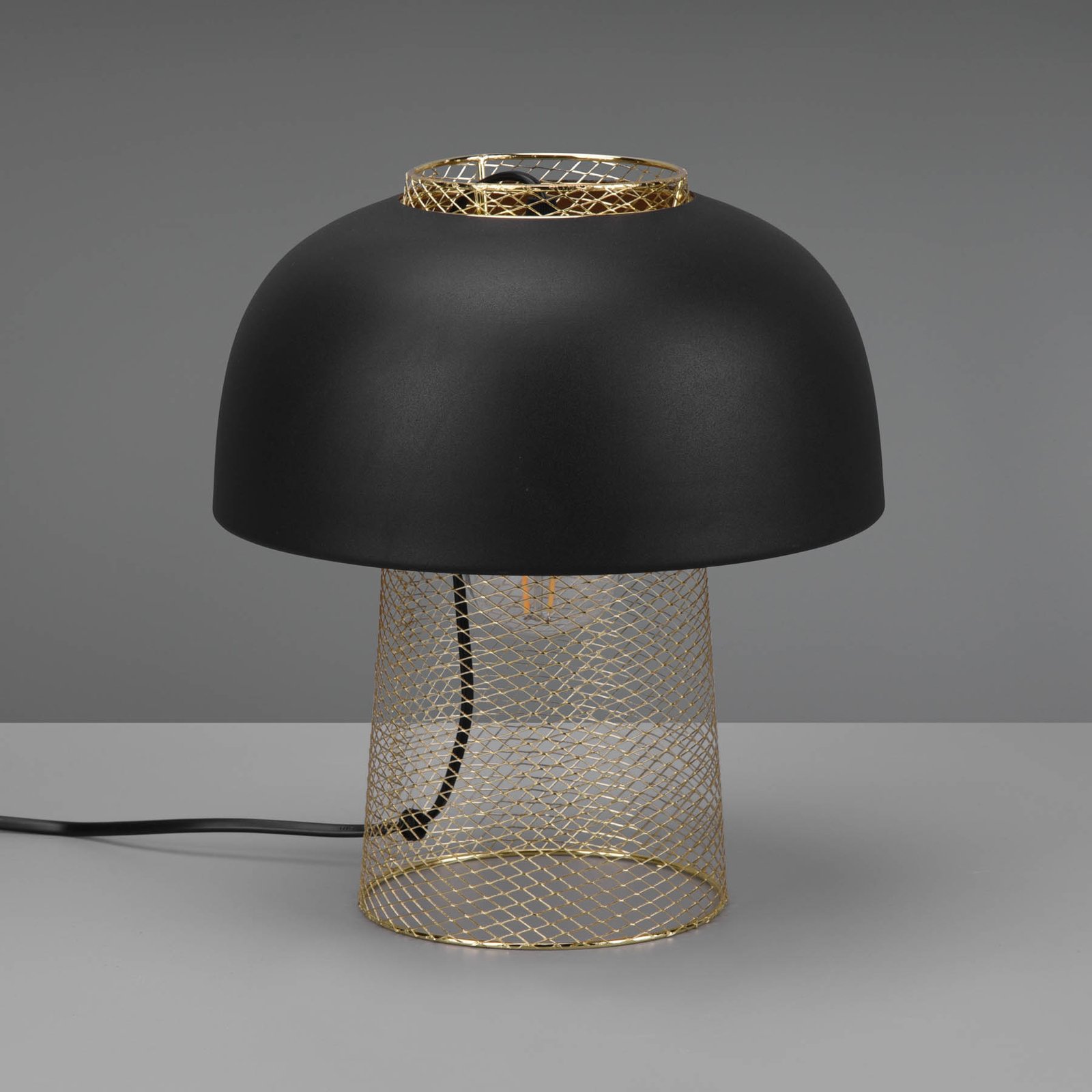 Punch lampă de masă, negru/auriu, Ø 25 cm