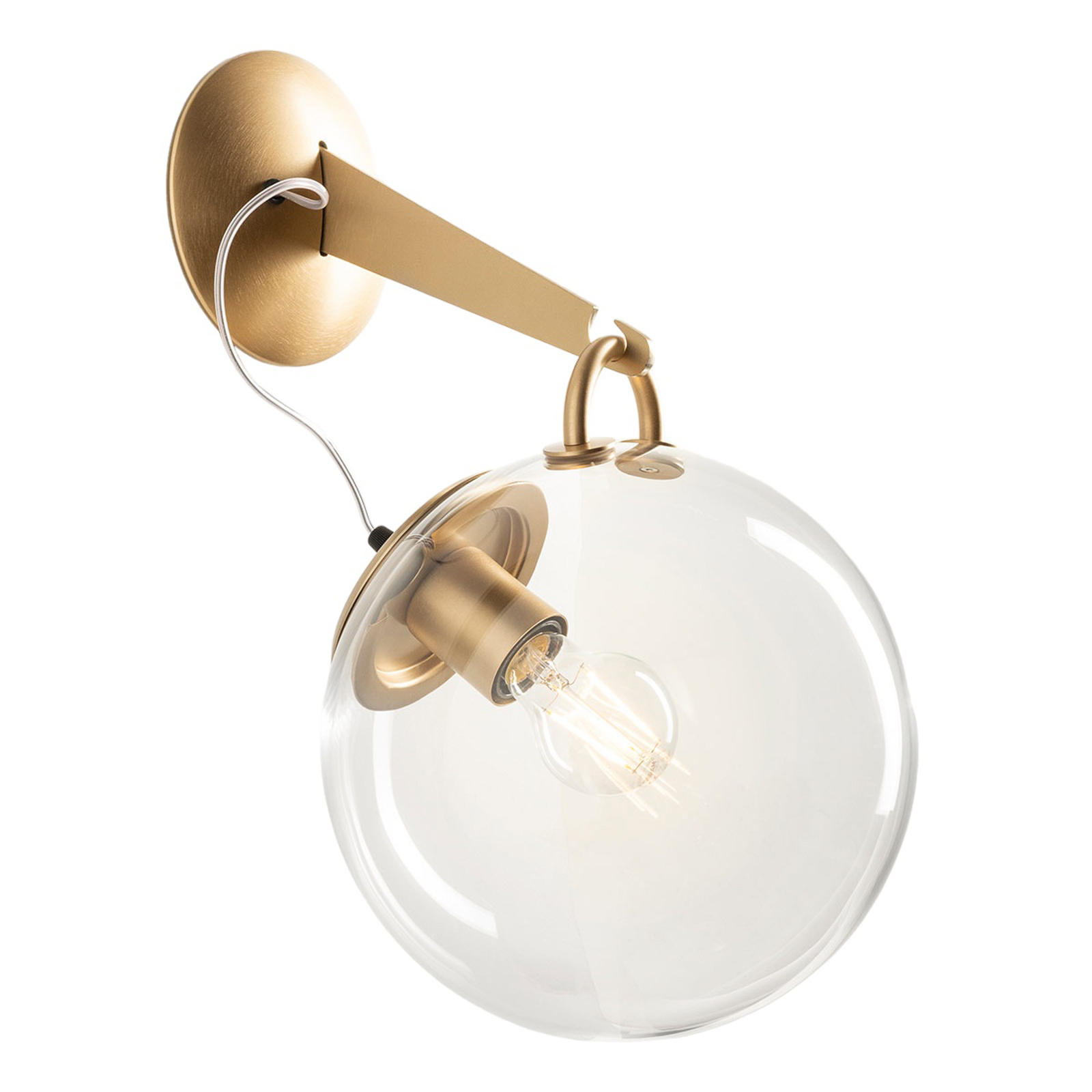 Artemide Miconos glass wall light in brass