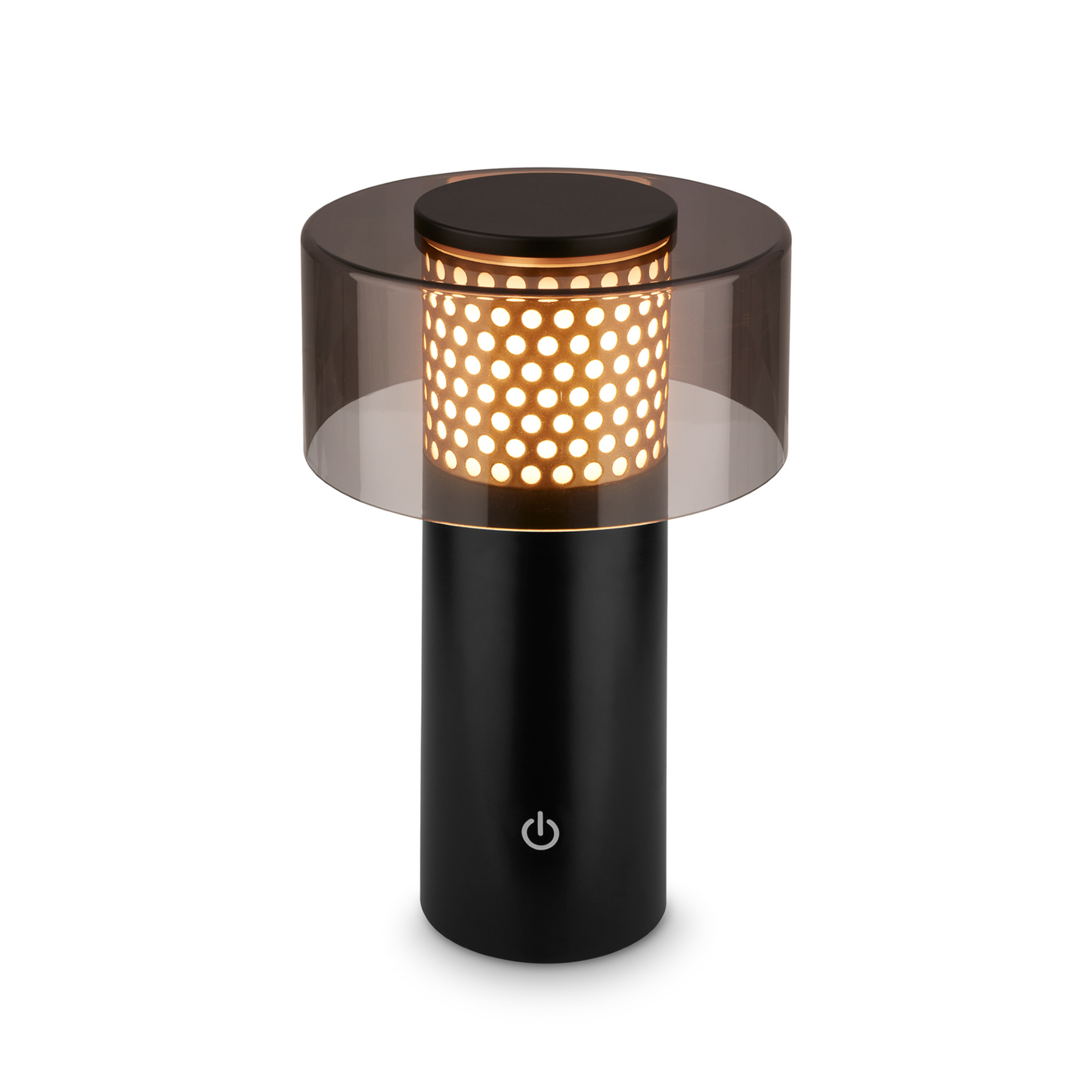 LED stolní lampa na akumulátor Brilo unplugged Gila, zlatá/černá 21 cm