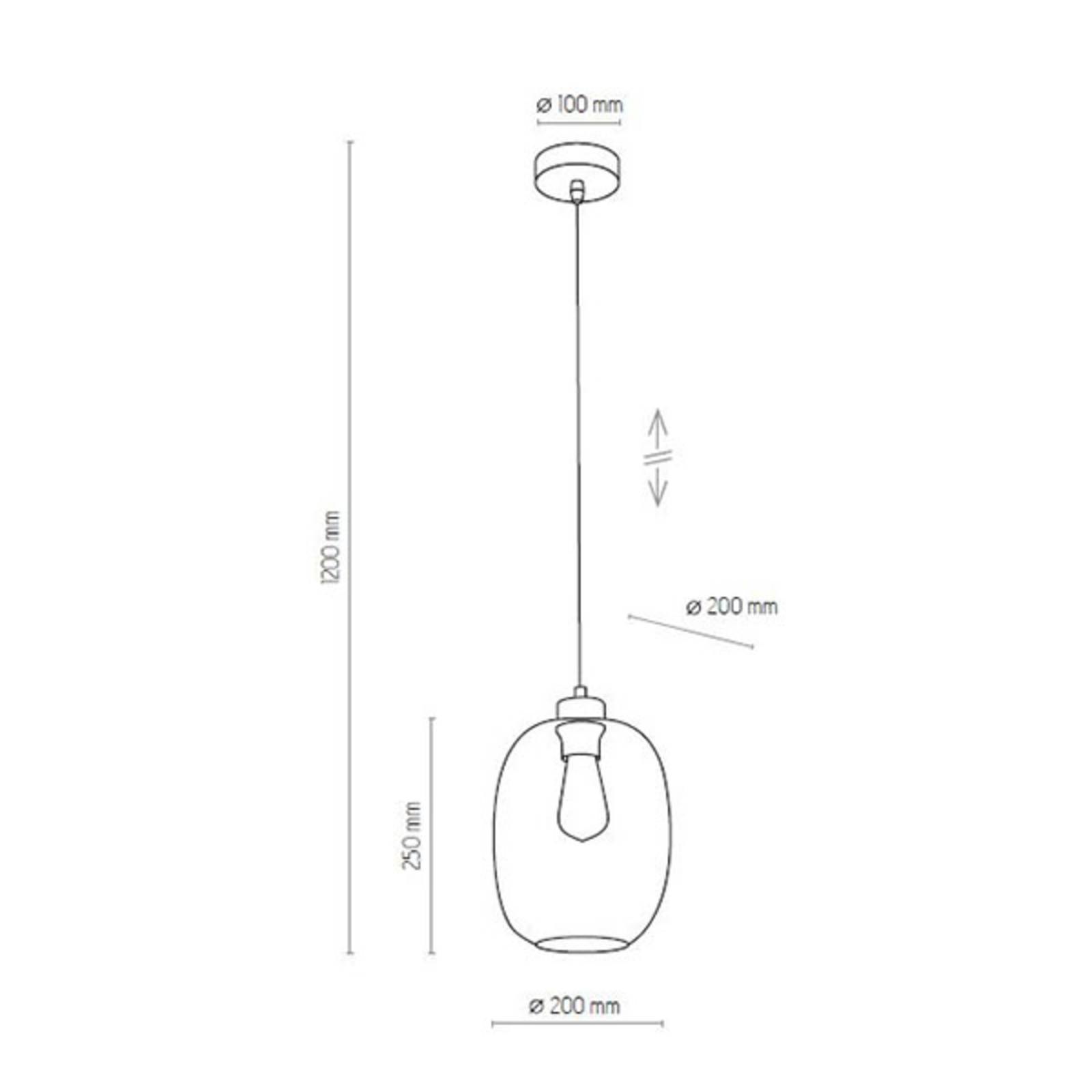 Hanglamp Elio, 1-lamp, transparant