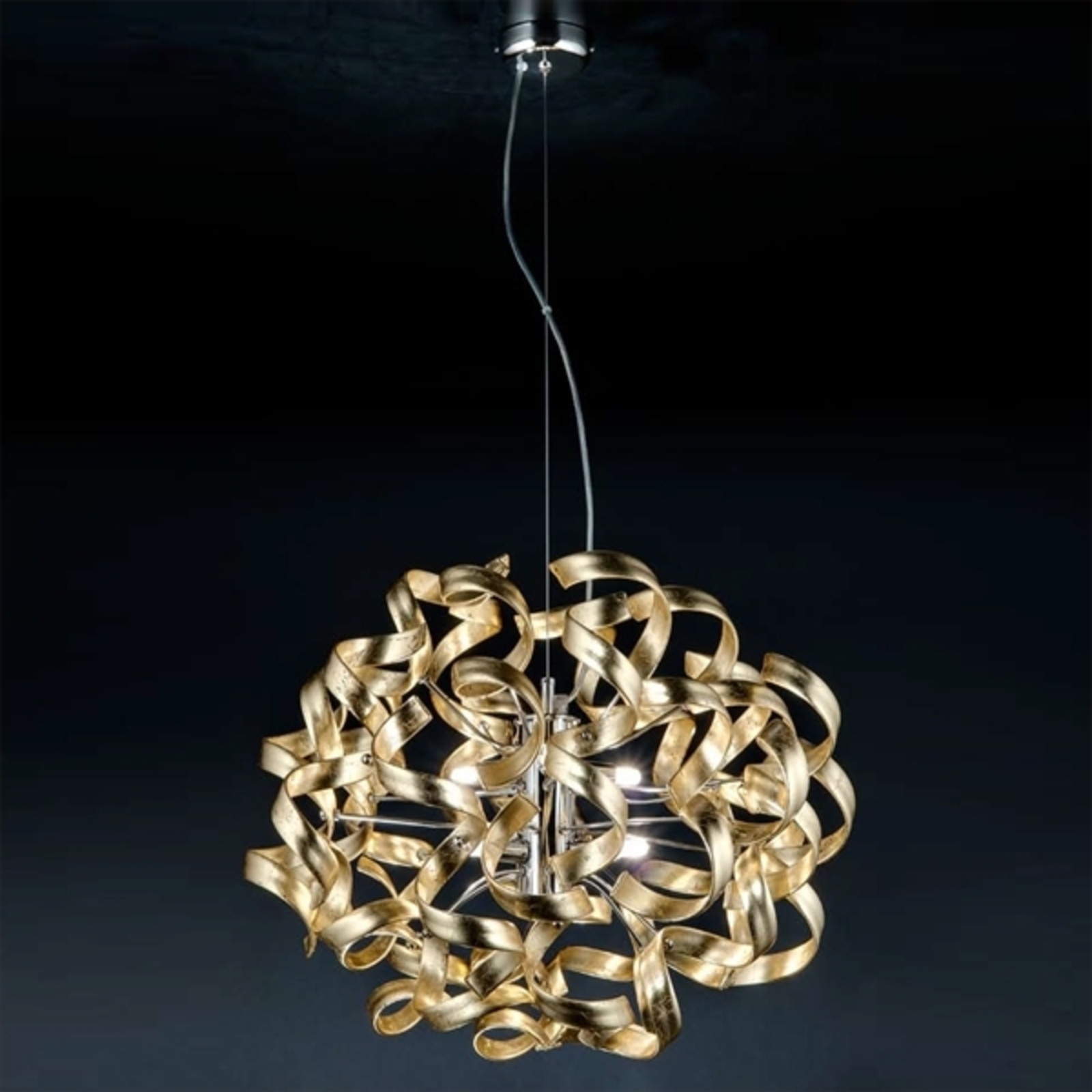 Златна висяща лампа, 50 cm Ø