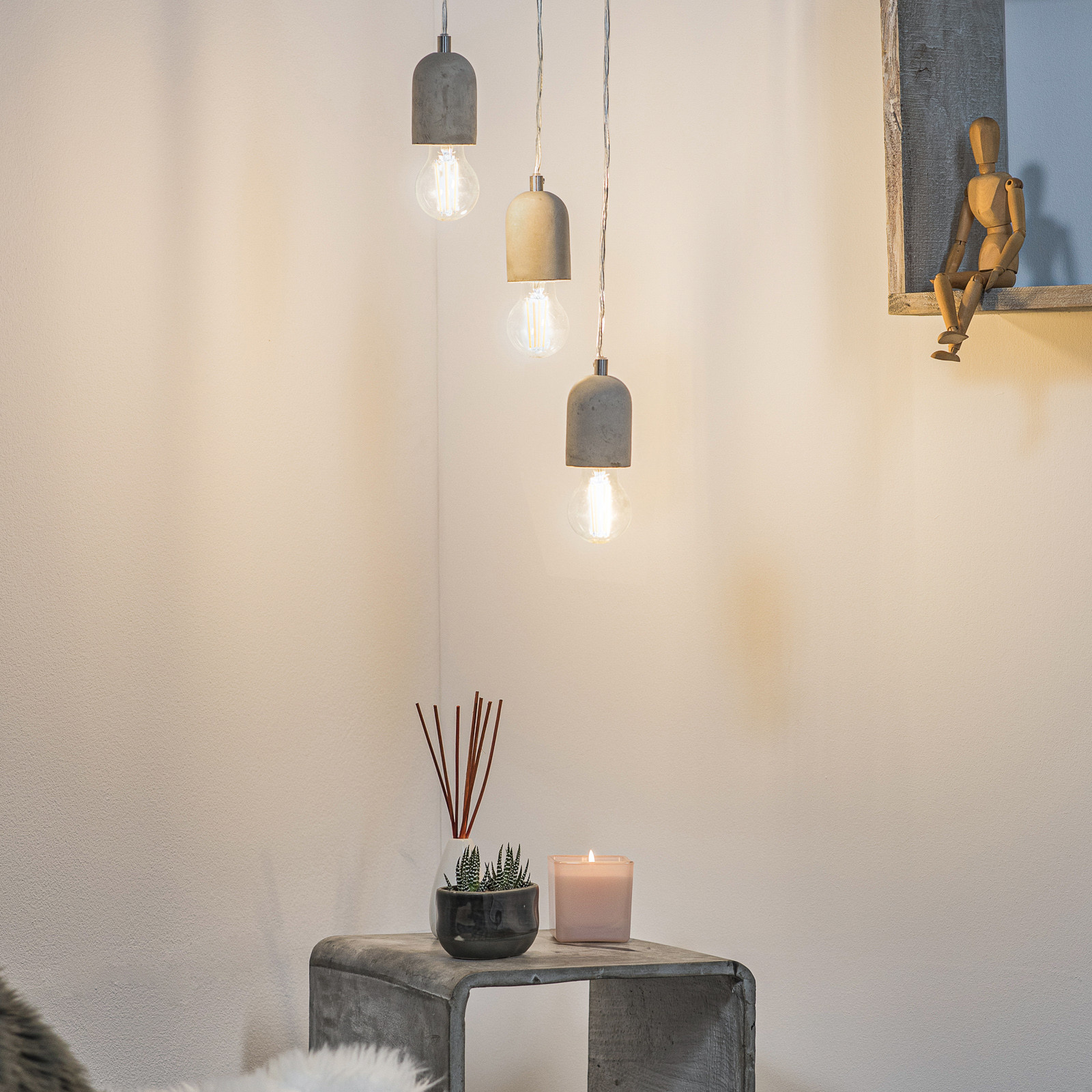 EGLO Silvares lampă suspendată cu design minimalist - Camera de zi / sufragerie - modern - argintie gri beton - Metal