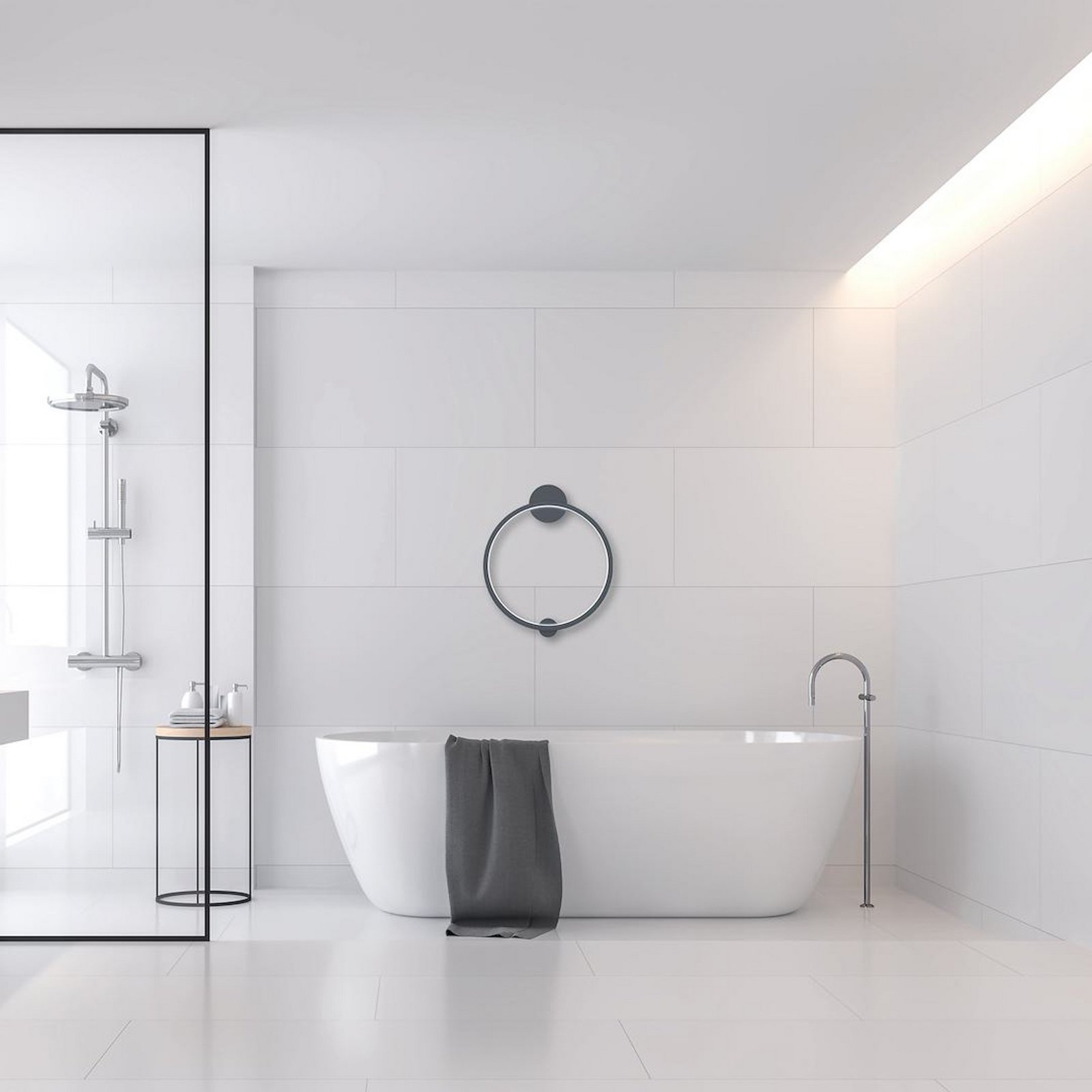 LED-Deckenleuchte Saturno, schwarz, Ø 50 cm, Metall, 4.000 K
