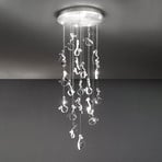 Knikerboker Curve LED pendant light, 20fl, steel