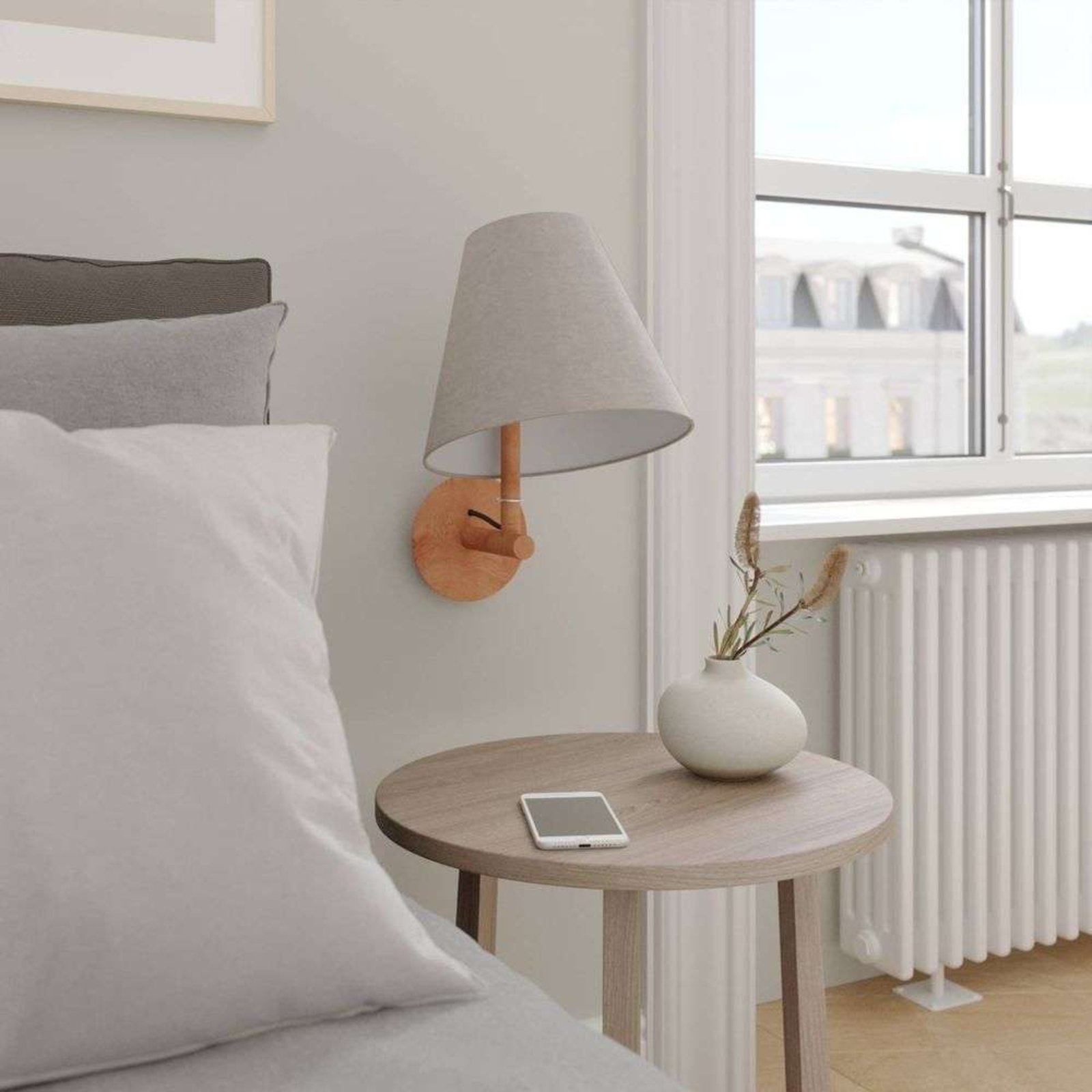 JindaWall Lamp Grey/Oak - Lucande