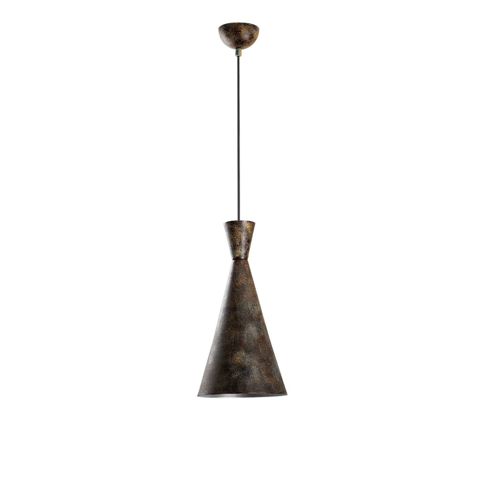 Hängeleuchte Tom, schwarz-braun, Metall, Ø 19 cm, E27