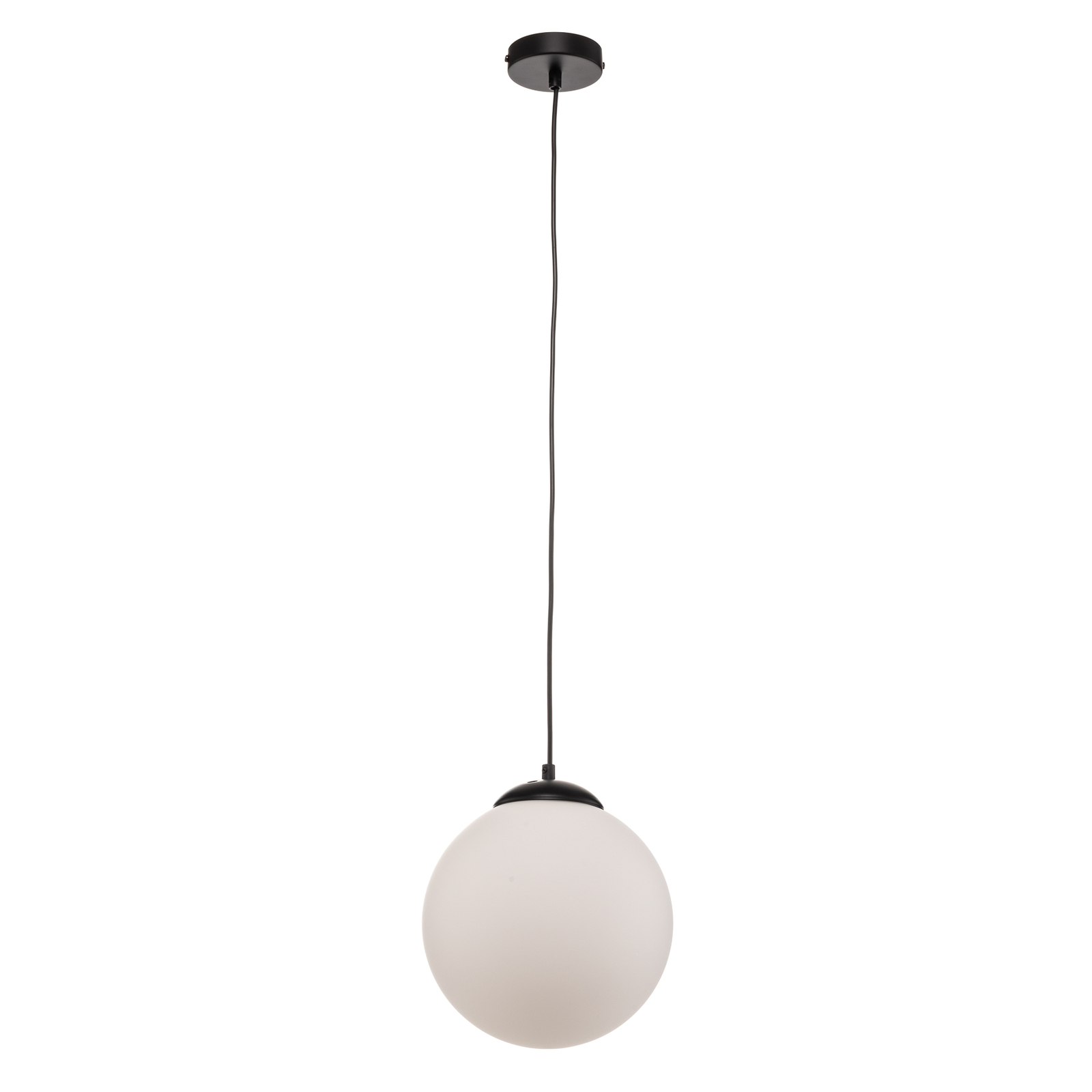 Lima hanging lamp, opal glass, black, 1-bulb